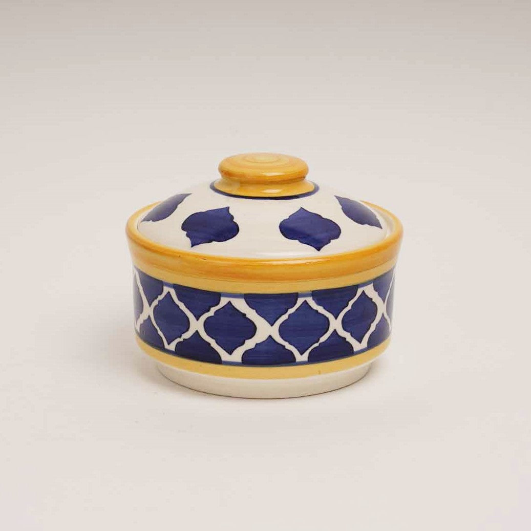 Moroccan Blue Serving Set With Lid - Set of 3