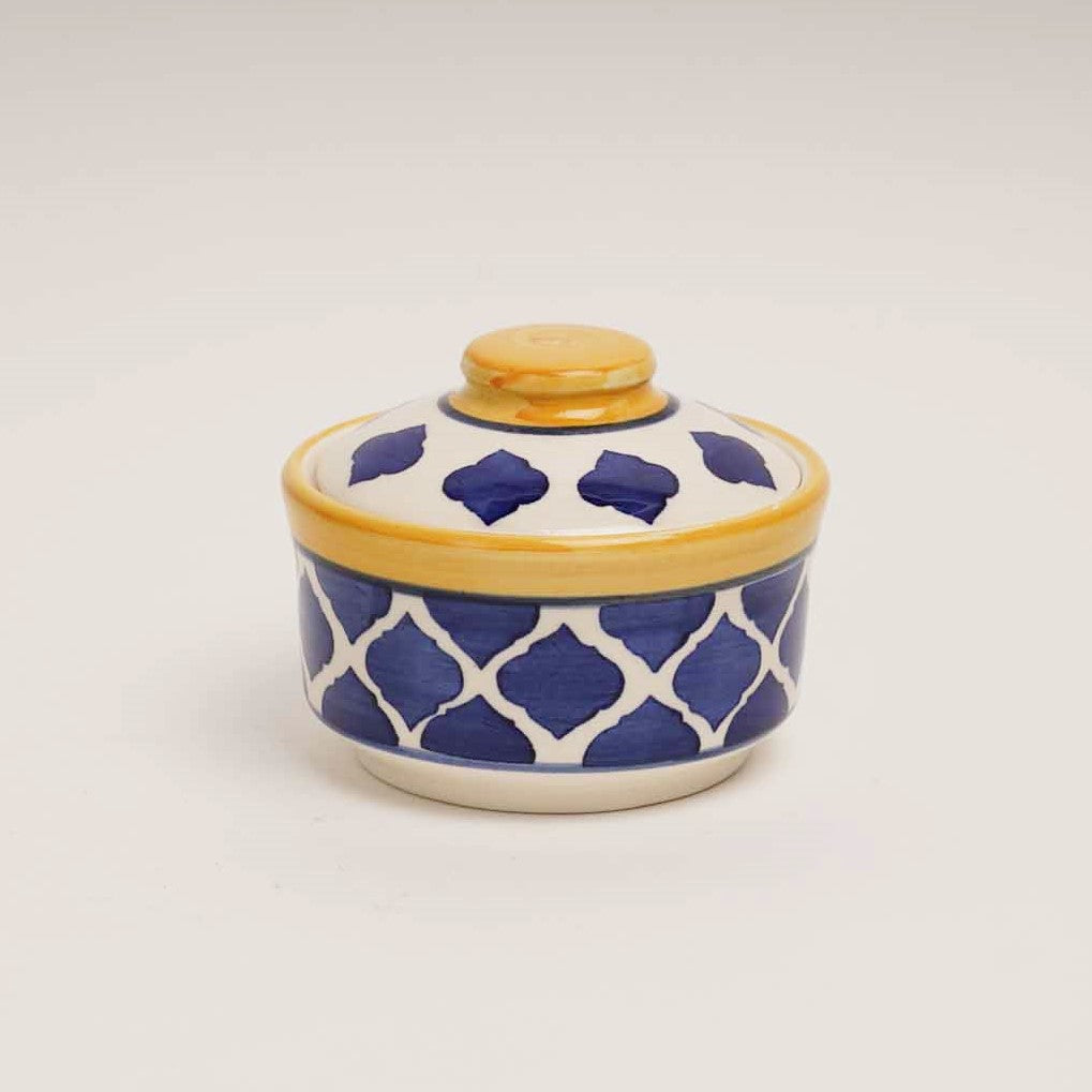 Moroccan Blue Serving Set With Lid - Set of 3