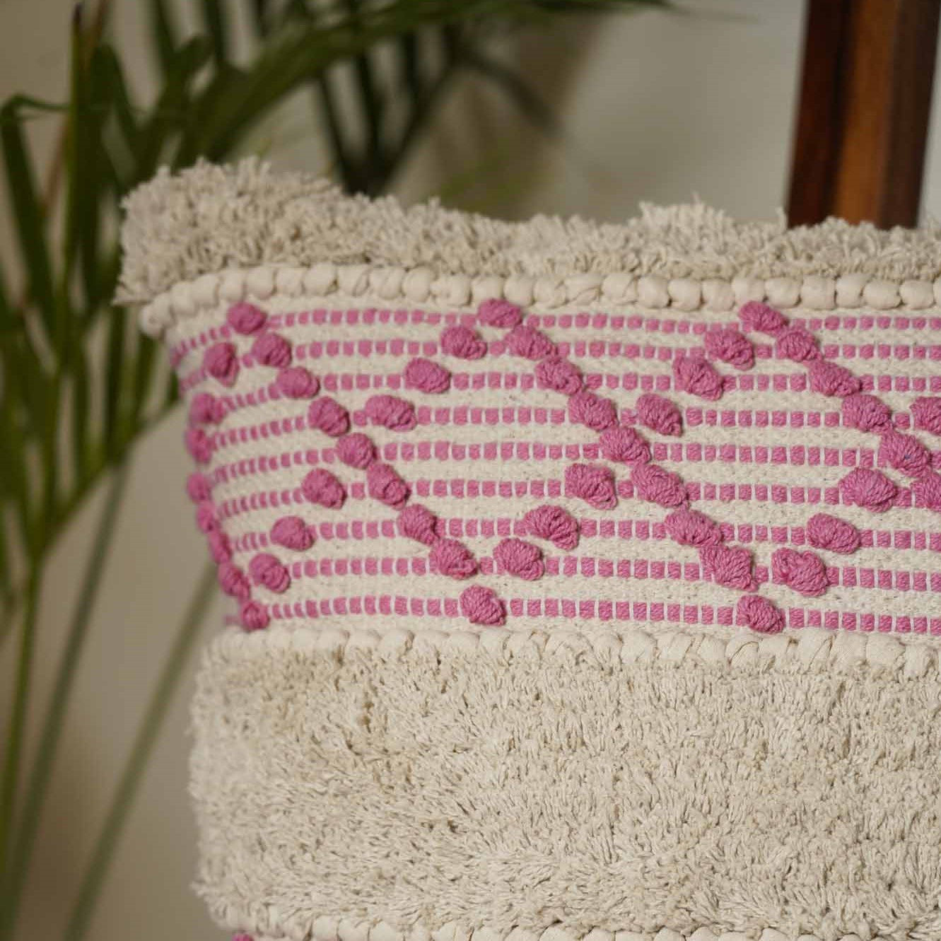 Boho Vibe – Lavender and Pink Tufted Cushion Covers
