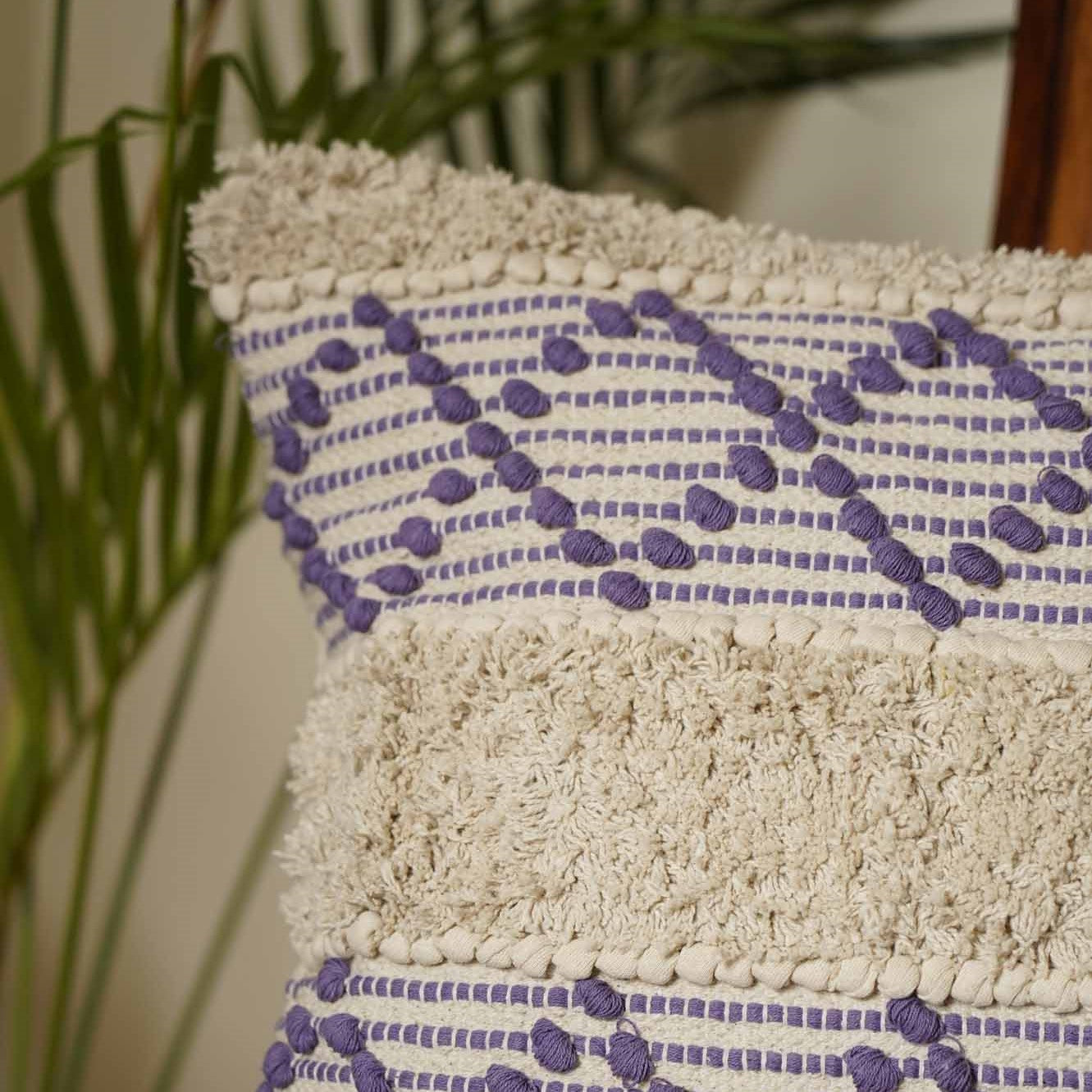 Boho Vibe – Lavender and Pink Tufted Cushion Covers