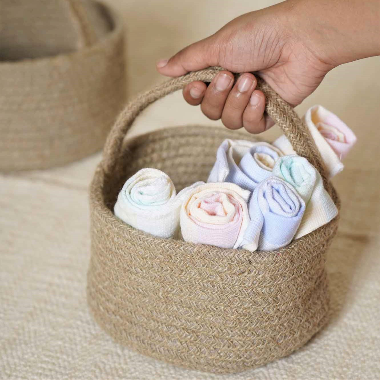 Jute Kitchen I Storage Basket - With Handles