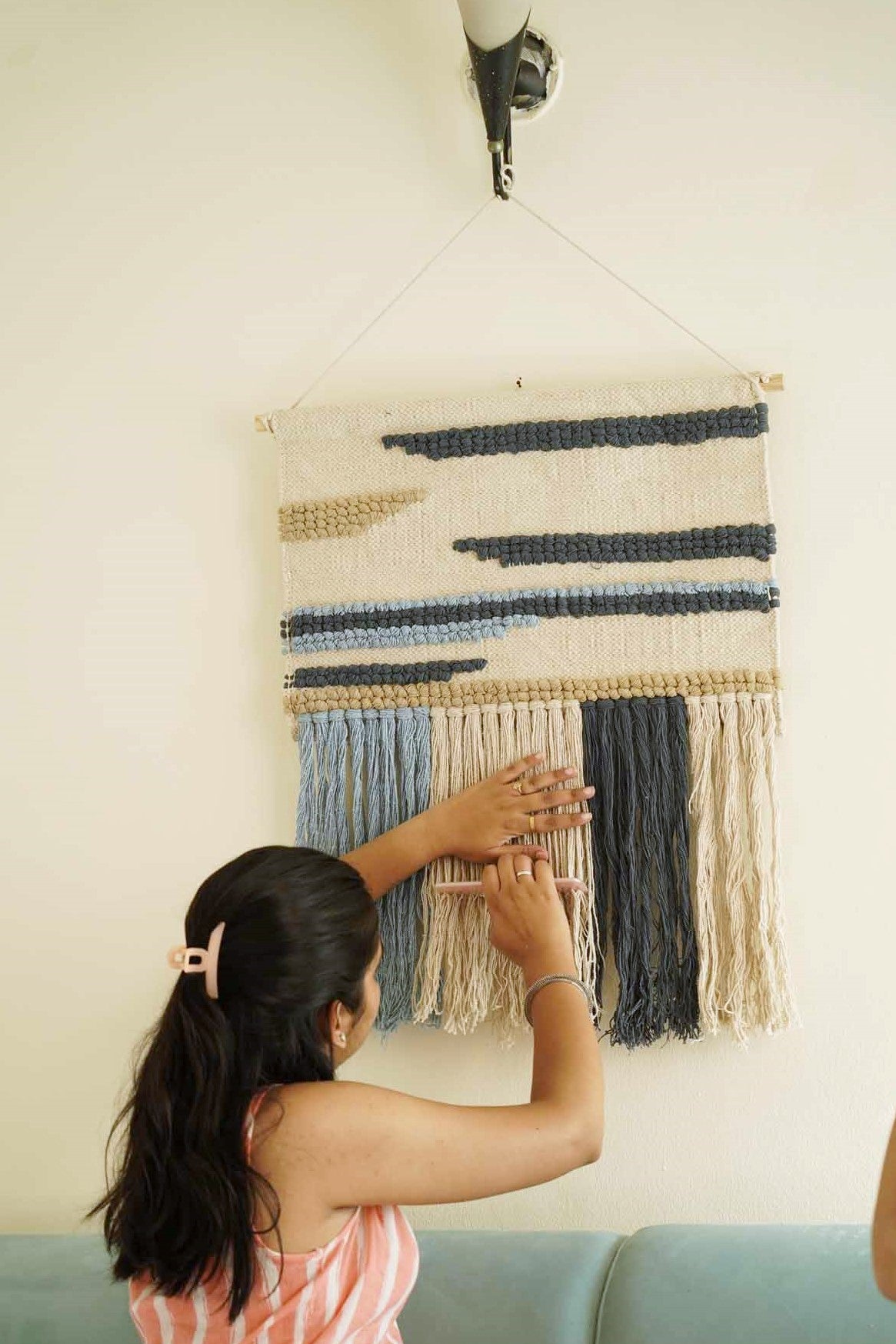 Sky Meets Shore Handwoven Wall Hanging