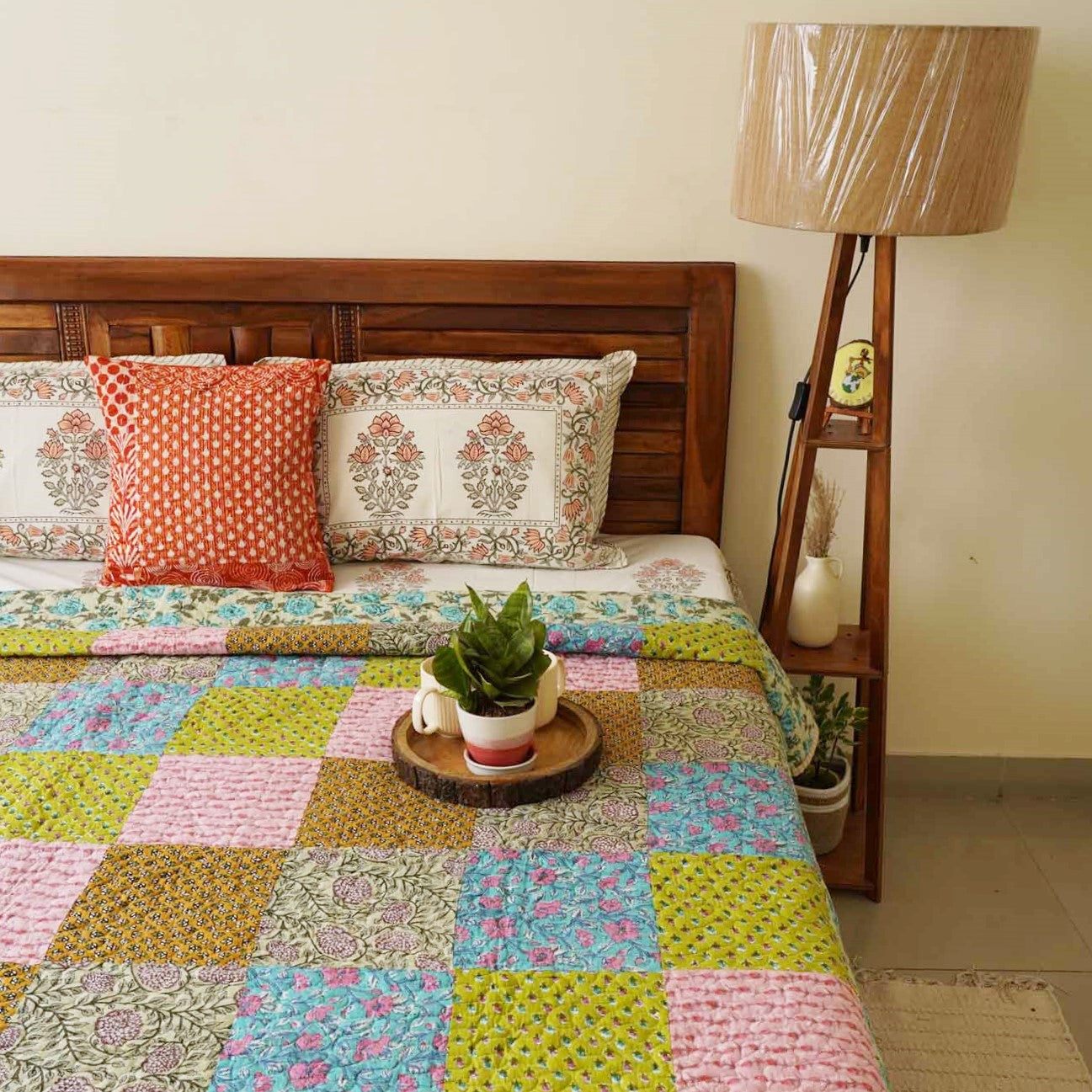 Rangeela - A Patchwork Reversible Quilted Bedcover I Comforter