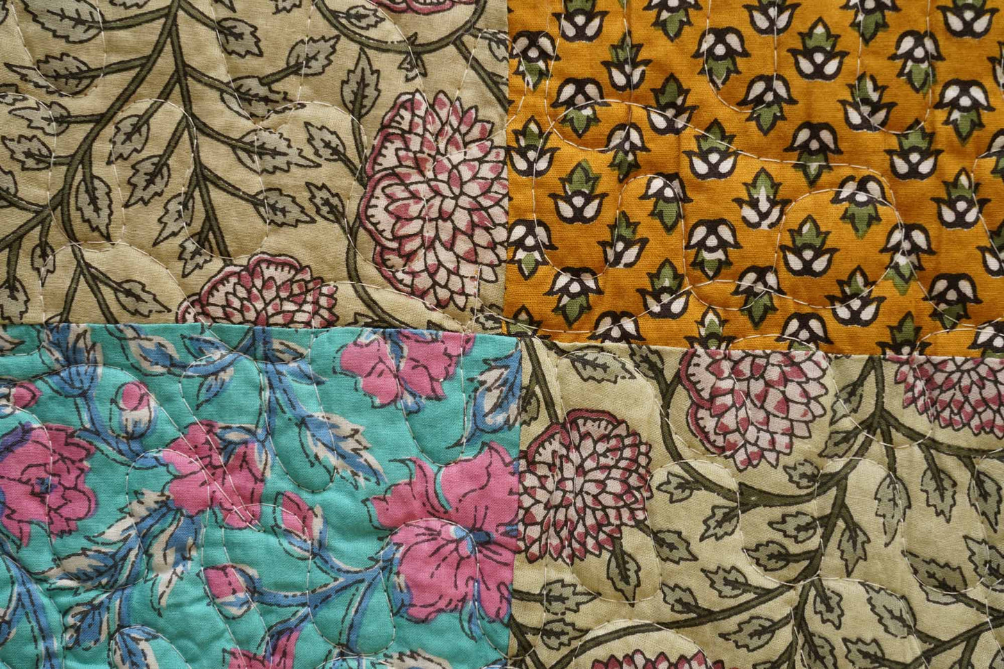 Rangeela - A Patchwork Reversible Quilted Bedcover I Comforter