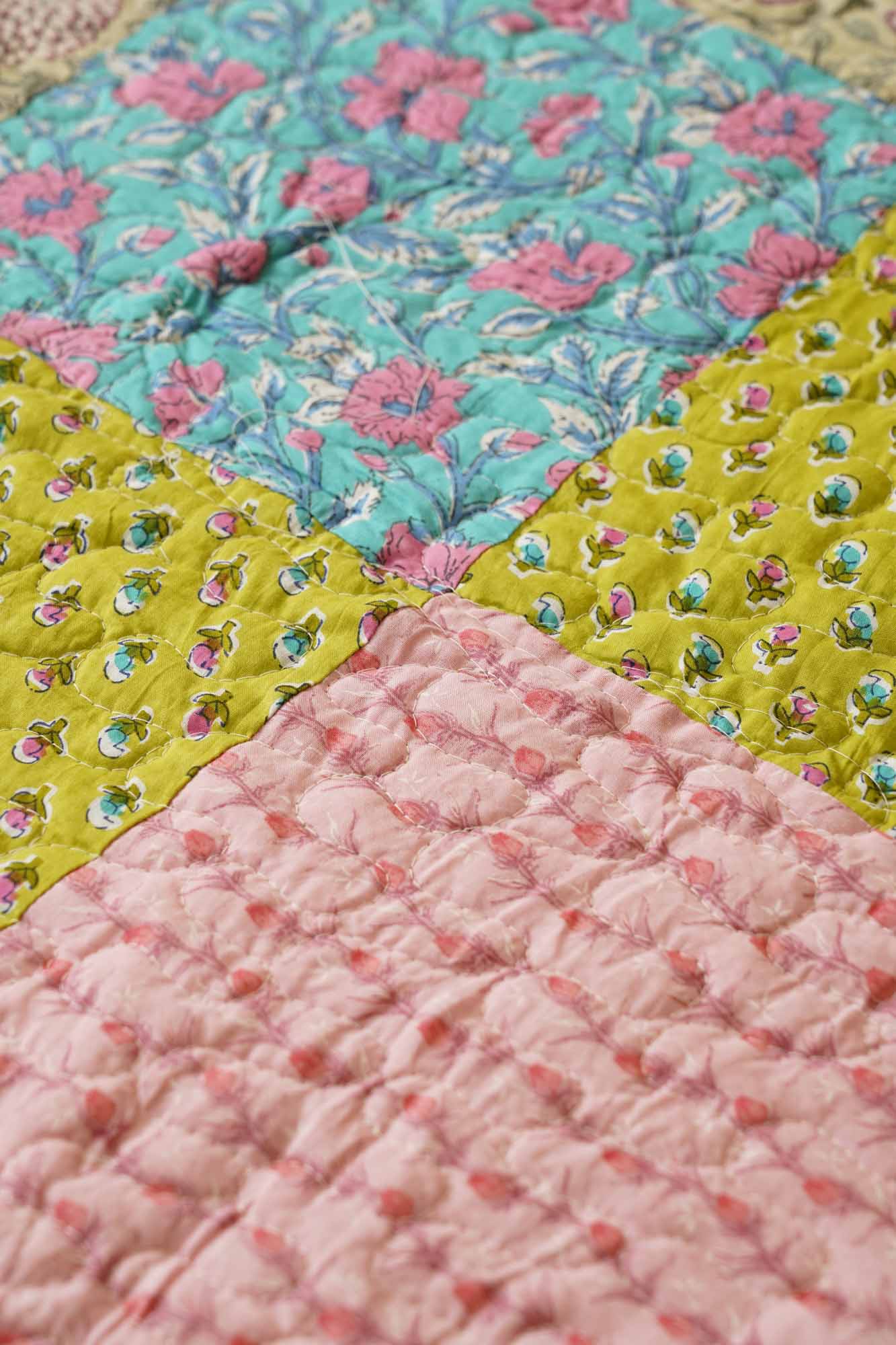 Rangeela - A Patchwork Reversible Quilted Bedcover I Comforter