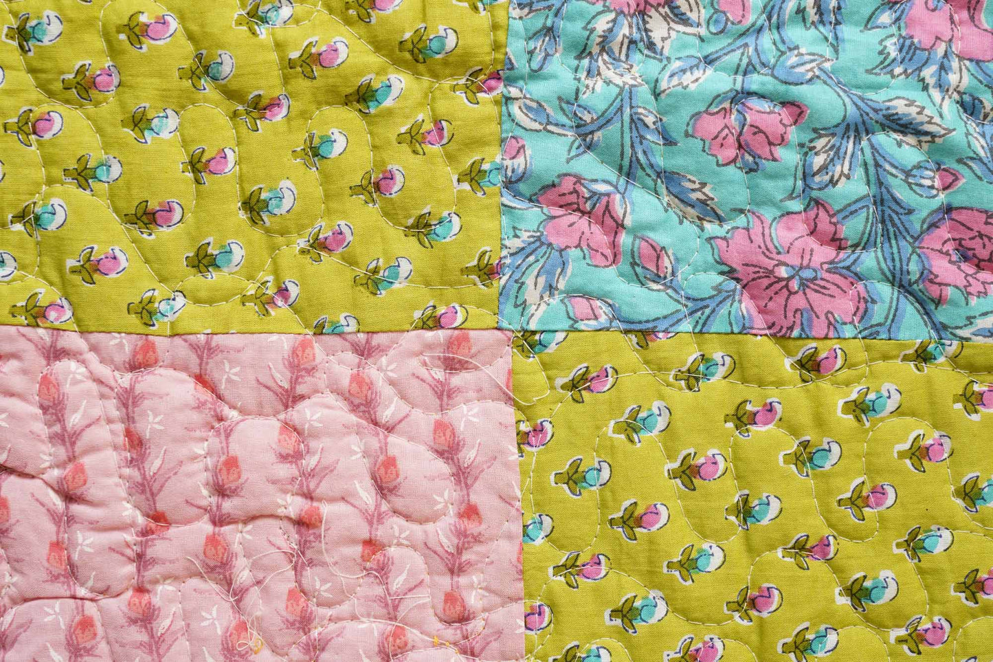 Rangeela - A Patchwork Reversible Quilted Bedcover I Comforter