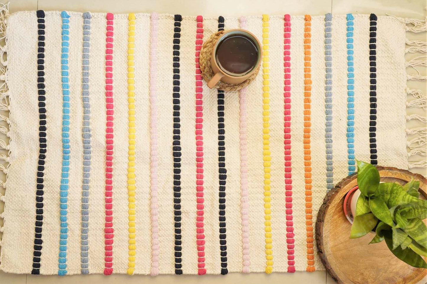 Joyful Jam Handloom Rug I Dhurrie