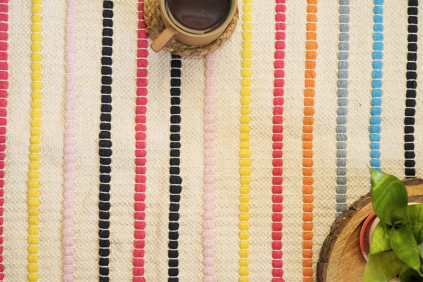 Joyful Jam Handloom Rug I Dhurrie