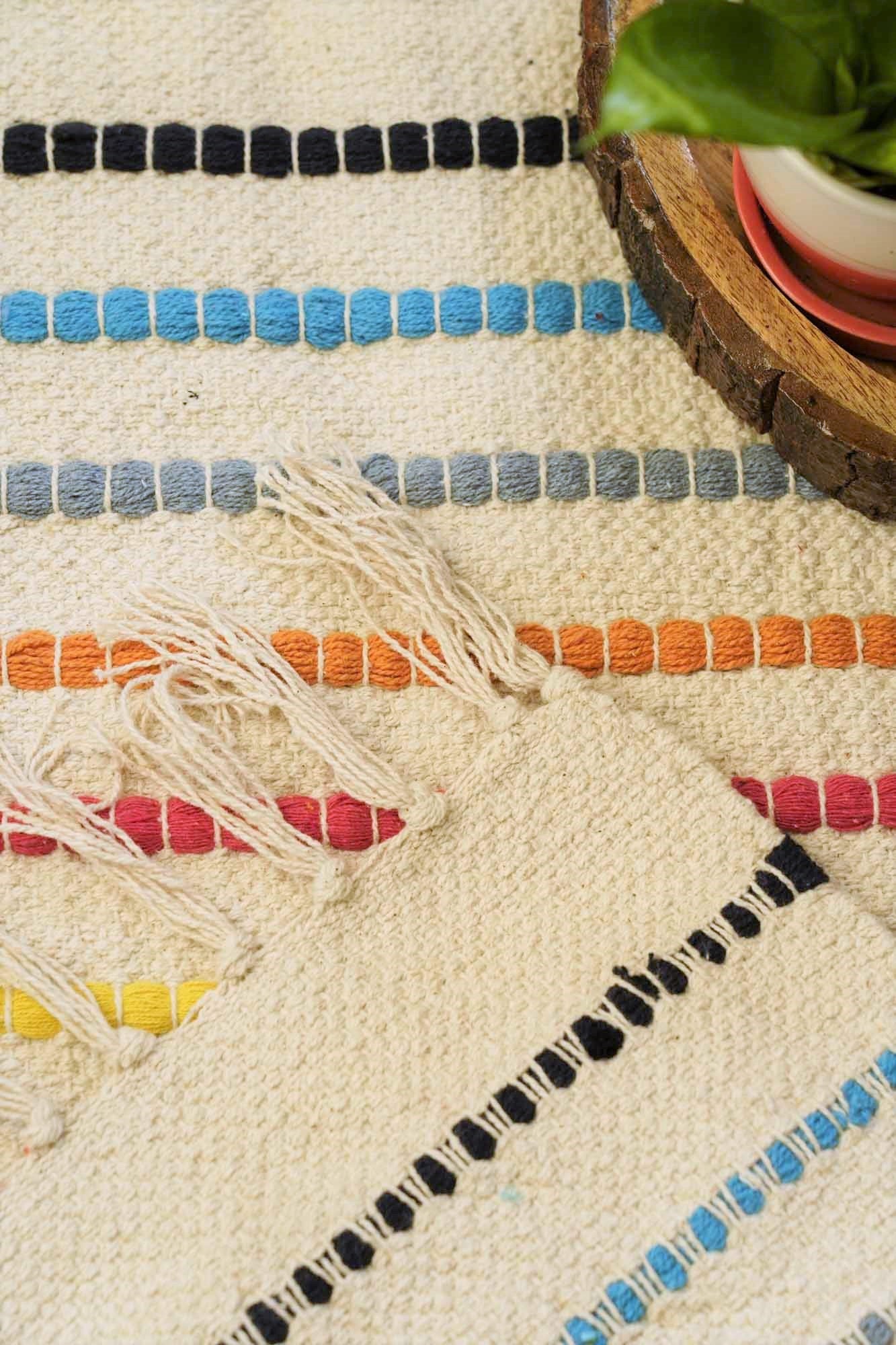 Joyful Jam Handloom Rug I Dhurrie