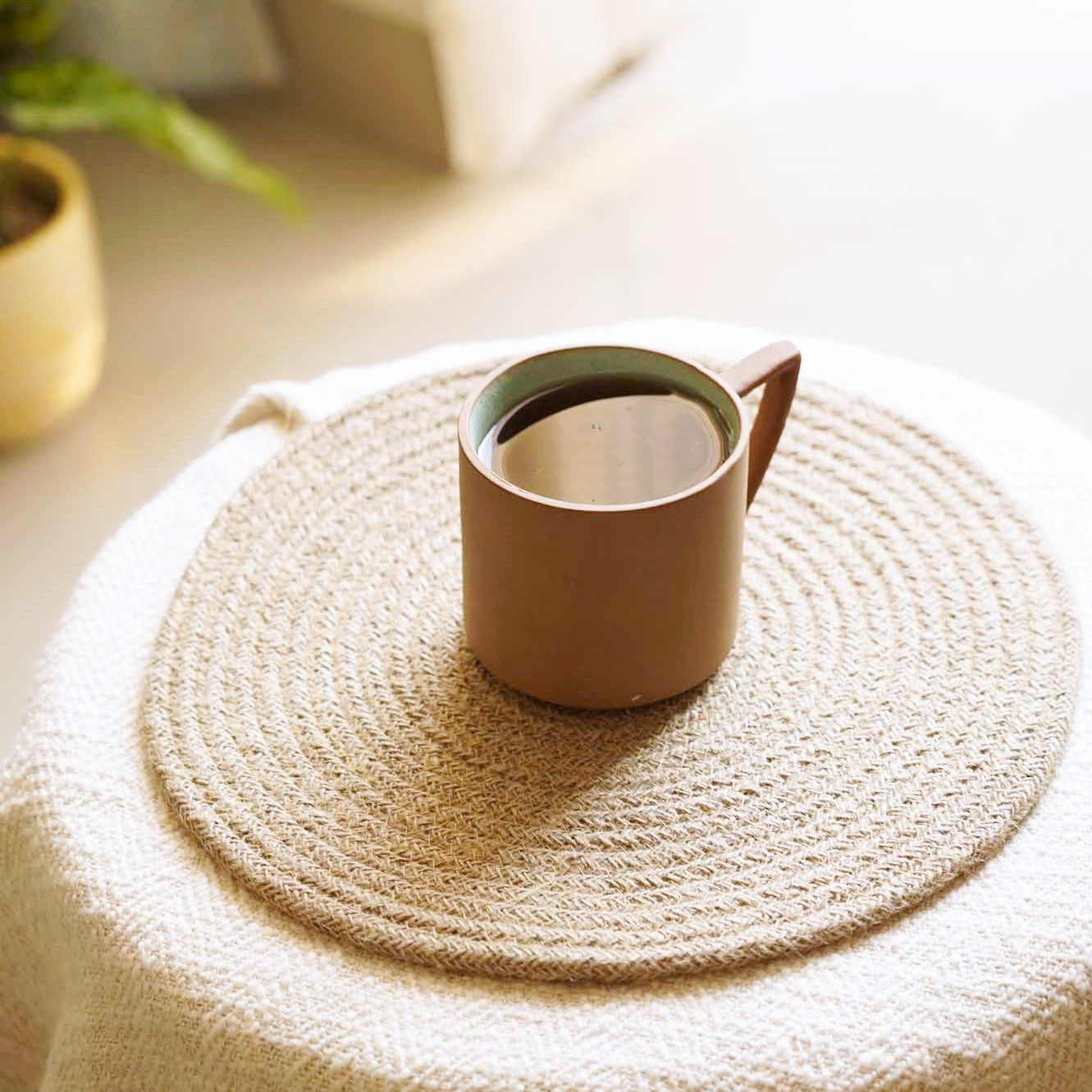 Jute Placemat I Trivet - 12 Inches - Pack of 1, 2 and 6