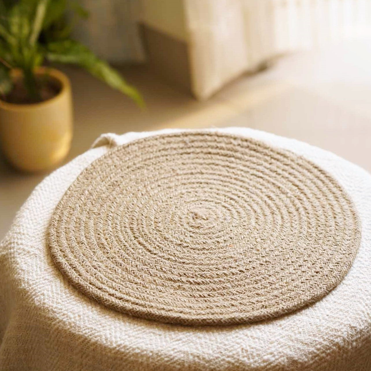 Jute Placemat I Trivet - 12 Inches - Pack of 1, 2 and 6