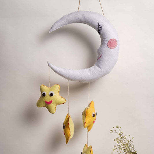 Felt Hanging Stars and Moon