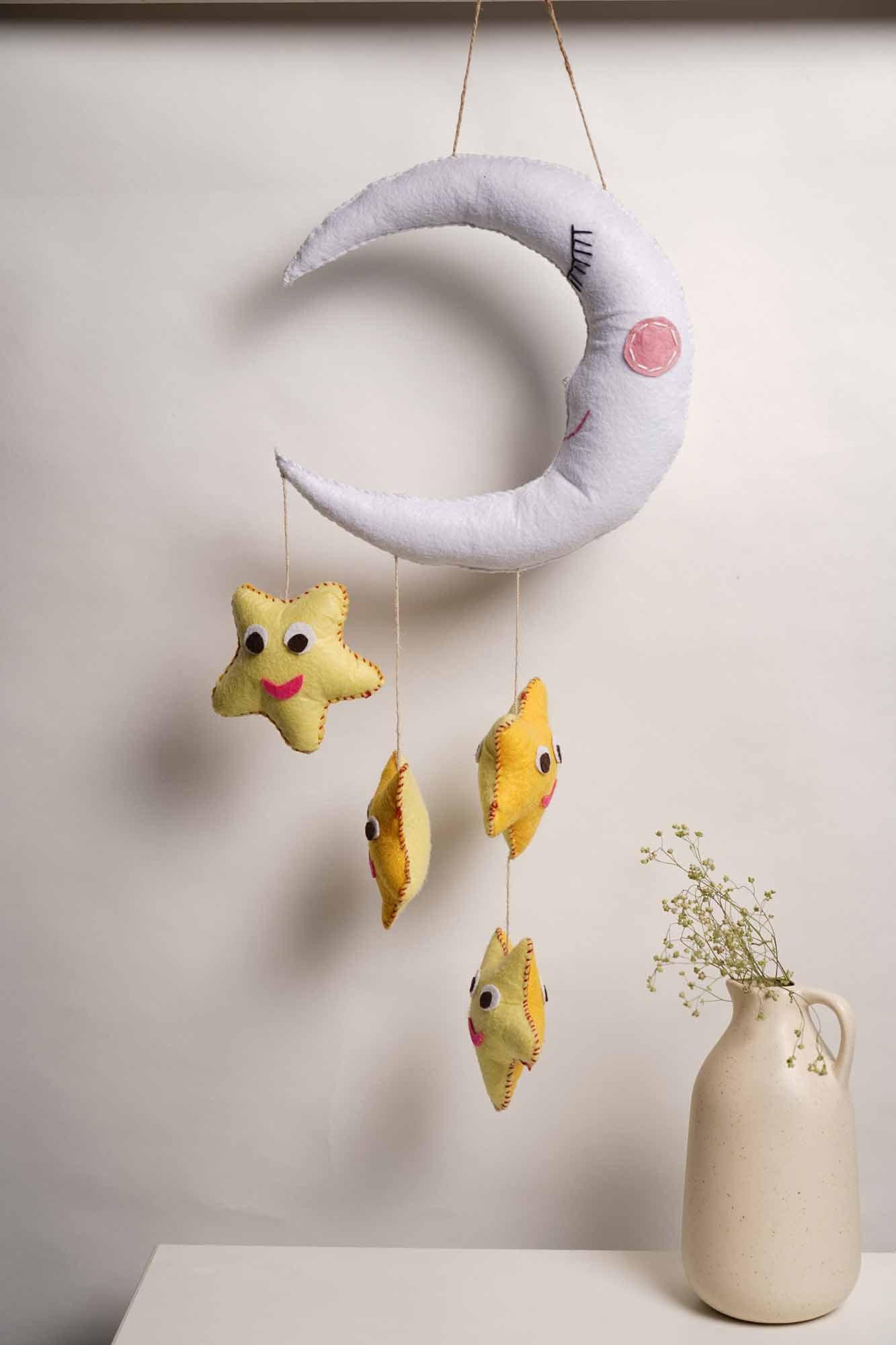 Felt Hanging Stars and Moon