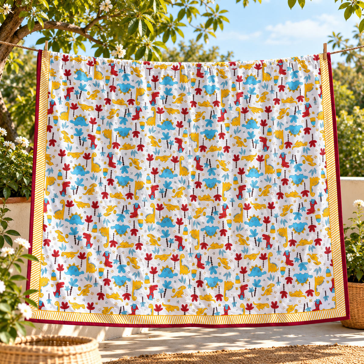 Single Bed Dohar - Dina Yellow