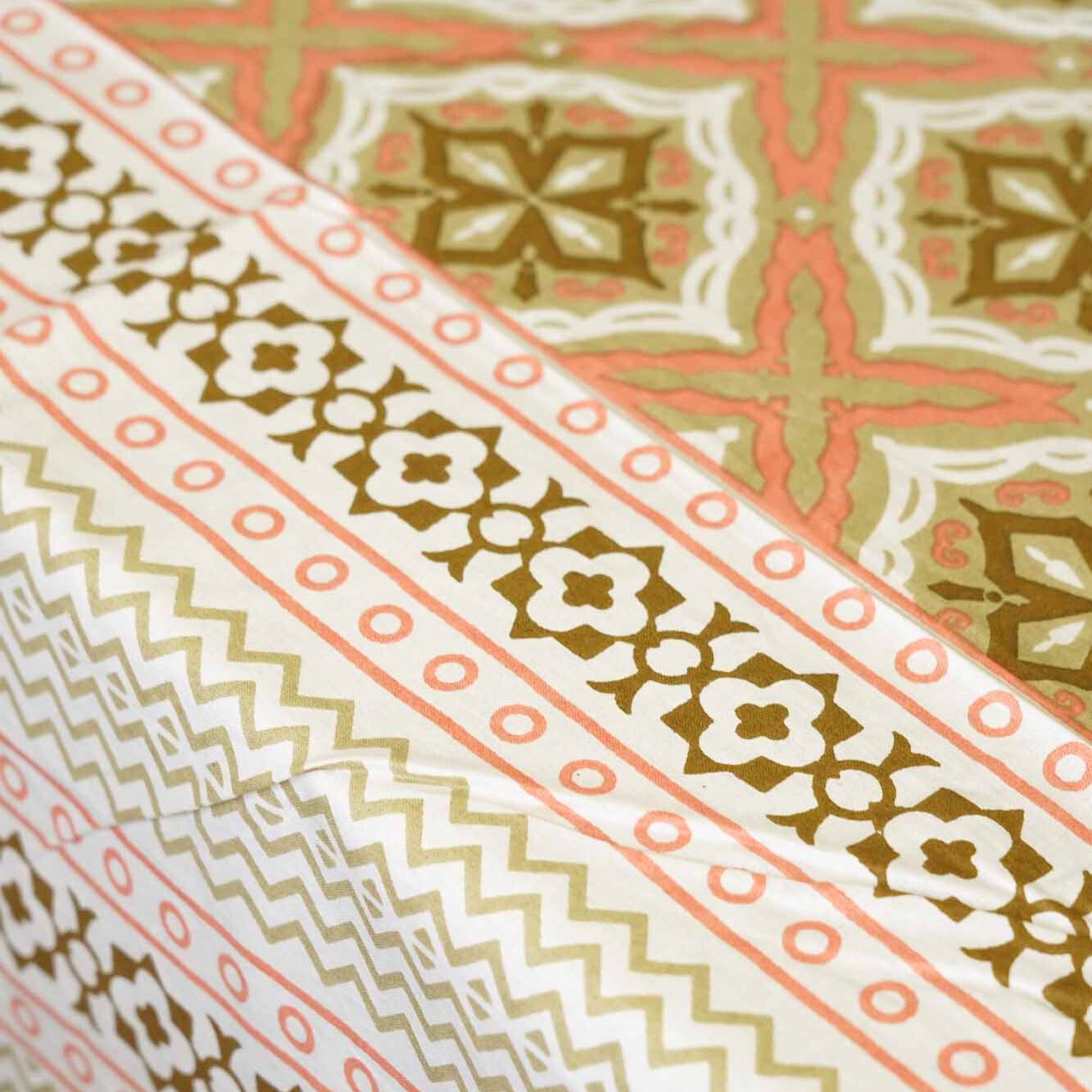 Kaleidoscope - Orange - Single bed bedsheet(60x90 Inches)