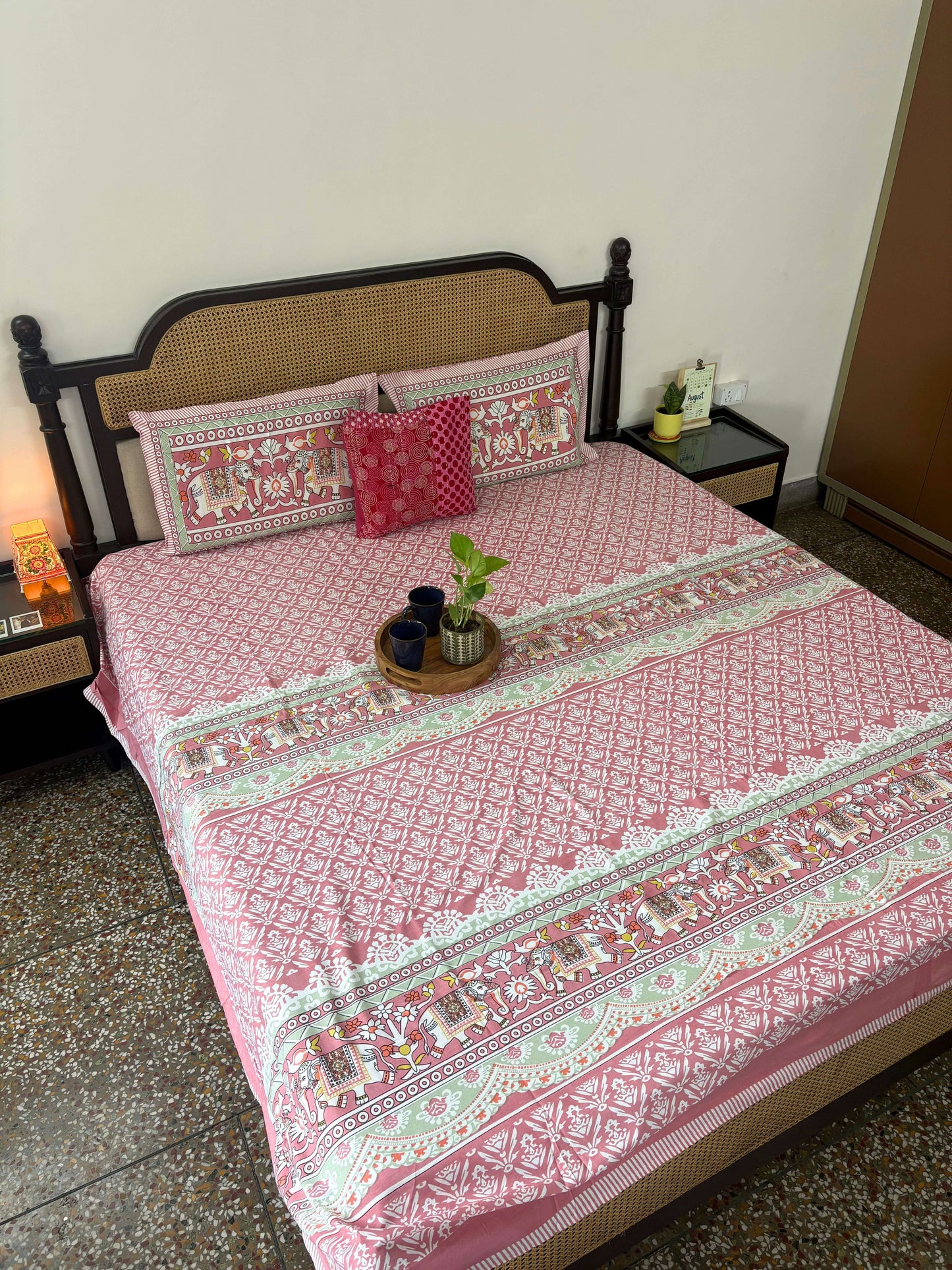 Matang Pink - Flat I Fitted Bedsheet (108x108 Inches)
