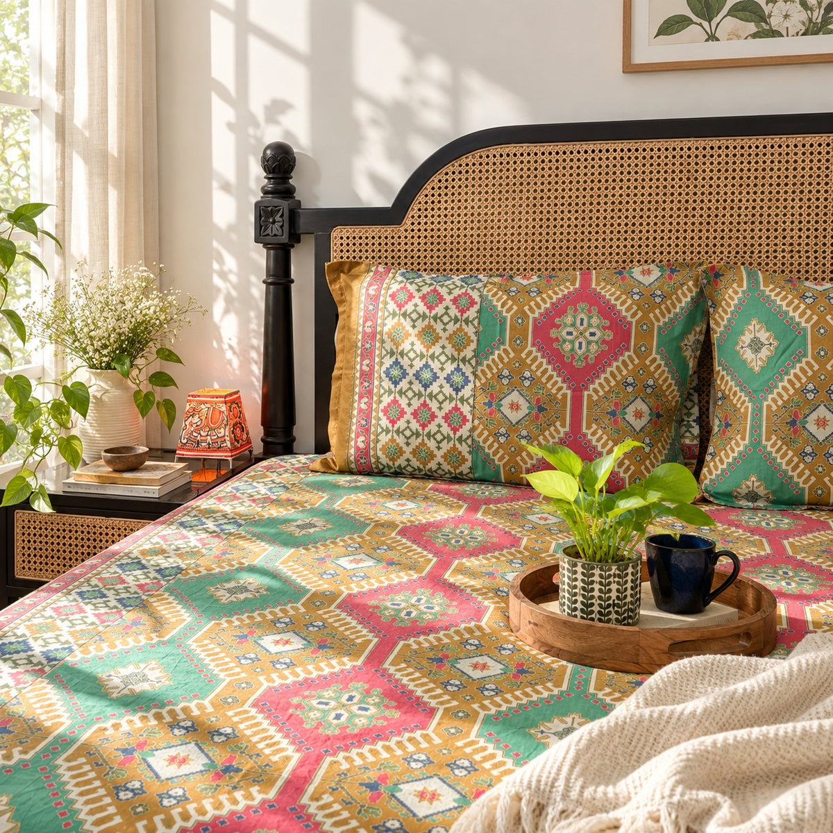Festive Gold Edition - Yellow Bedsheet (108x108 Inches)