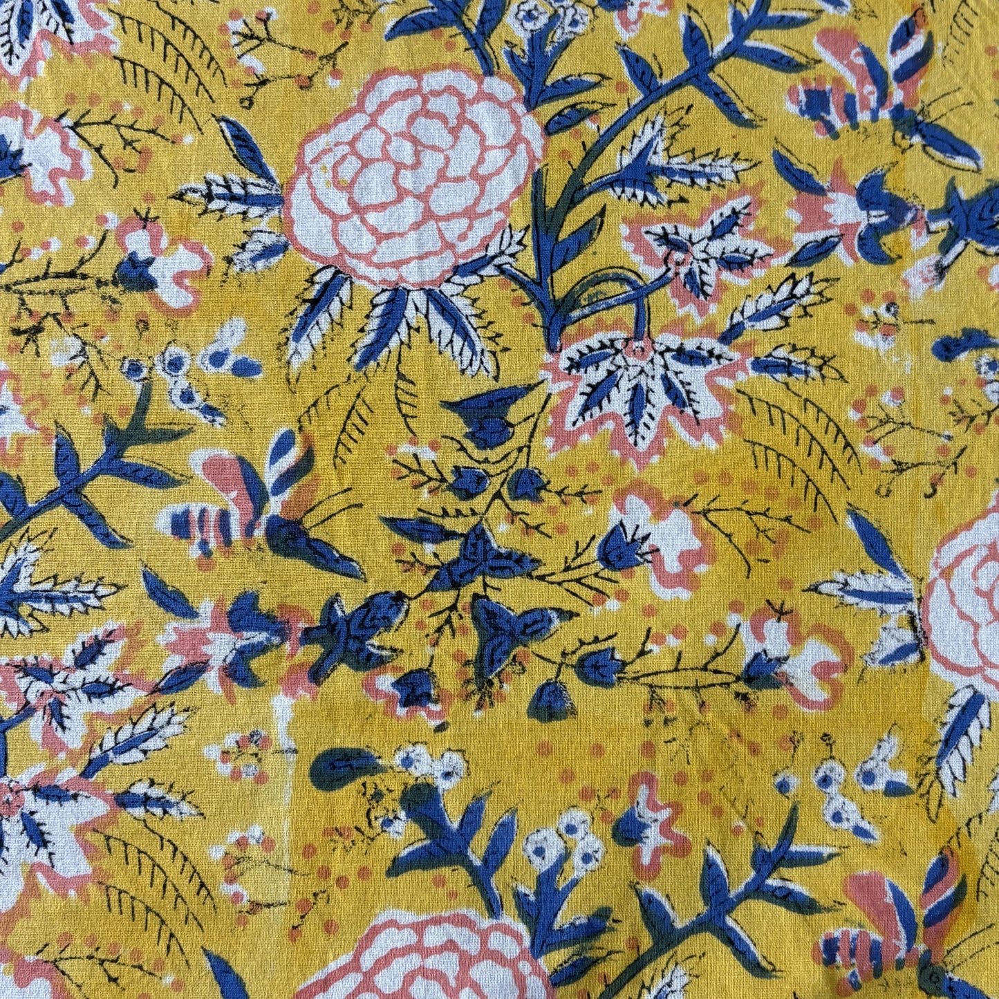 Peeli Bahar - Handblock Bedsheet (90 x 108 inches)