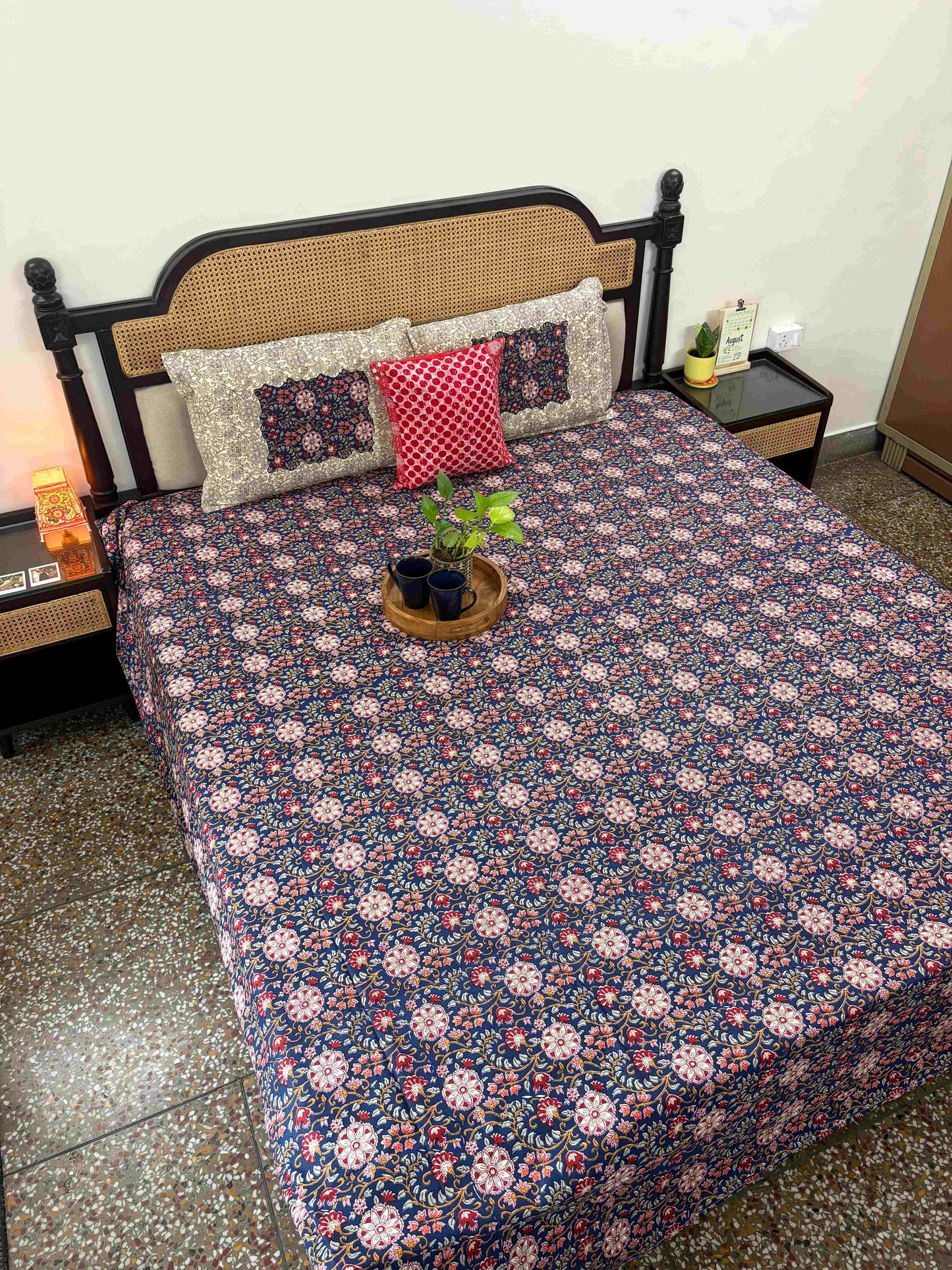 Chartlook Blue - Flat I Fitted Bedsheet (108x108 Inches)