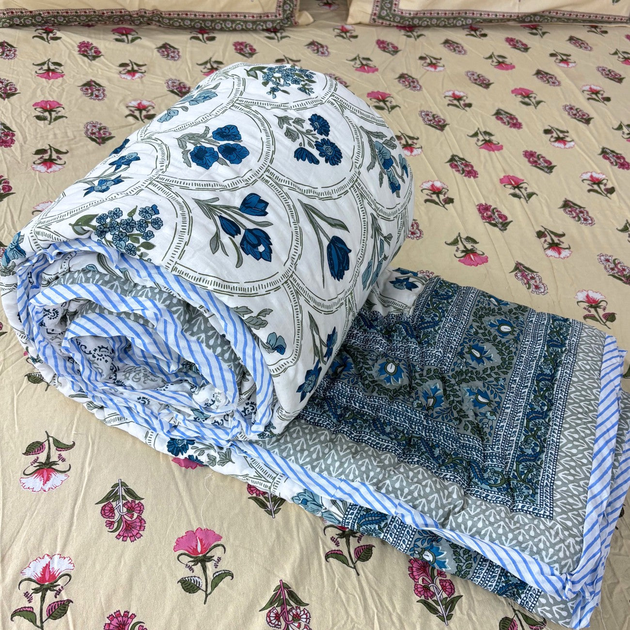 Ambarsariya blue  - Double Bed Razai/ Comforter