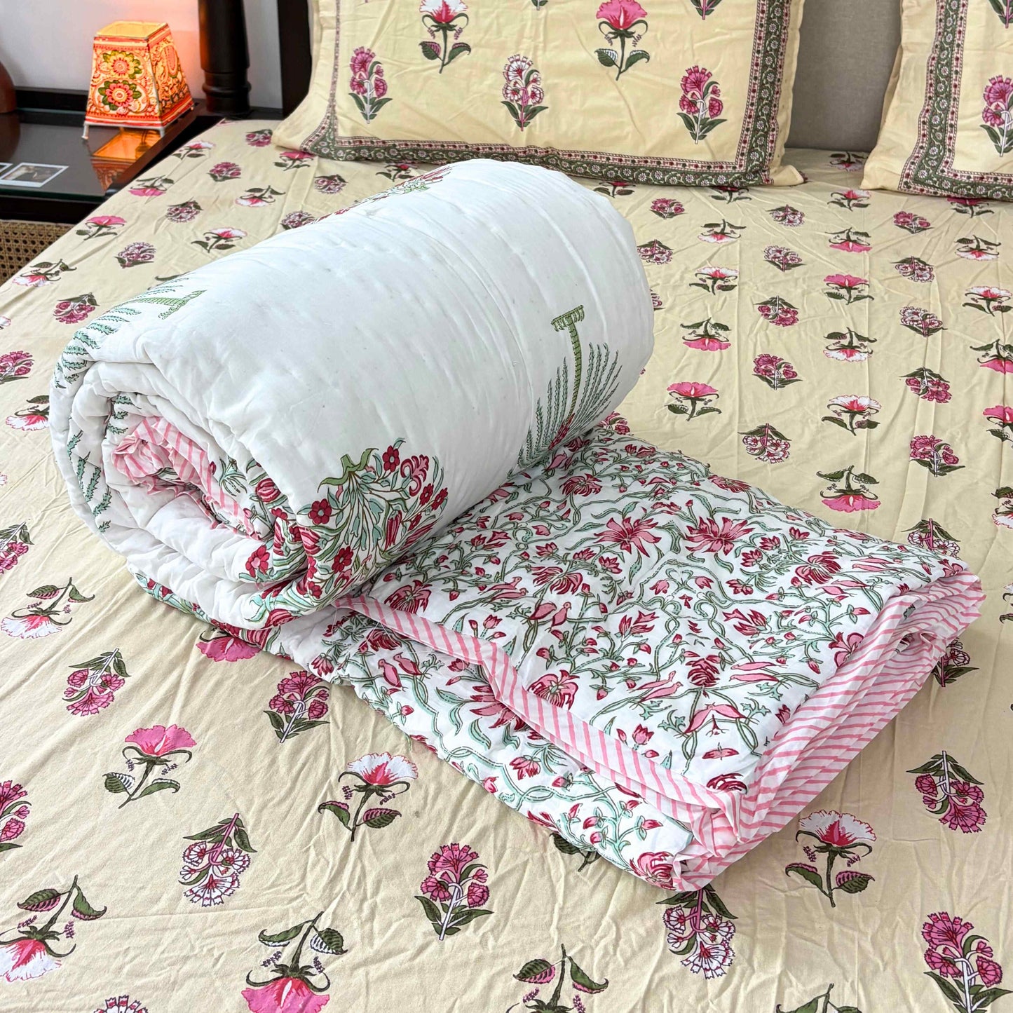 Ananta Pink- Double Bed Razai/ Comforter