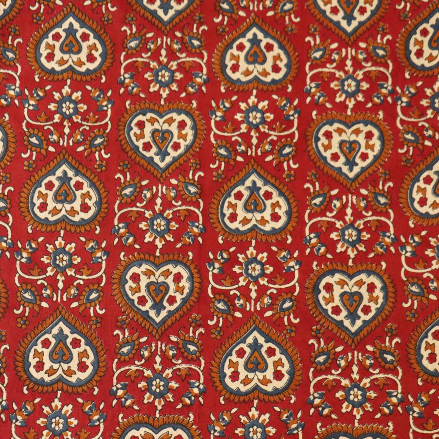 Kalamkari Dilkash Red  - Flat I Fitted Bedsheet (108x108 Inches)