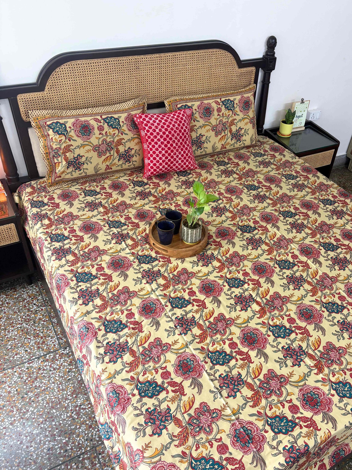 Chartlook Beige - Flat I Fitted Bedsheet (108x108 Inches)