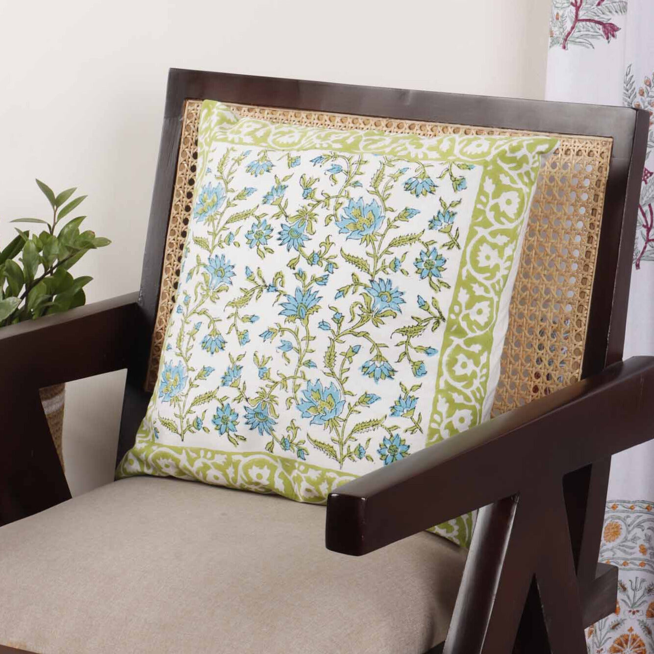 Jashn - E - Bahara -  Hand Block Cushion Cover