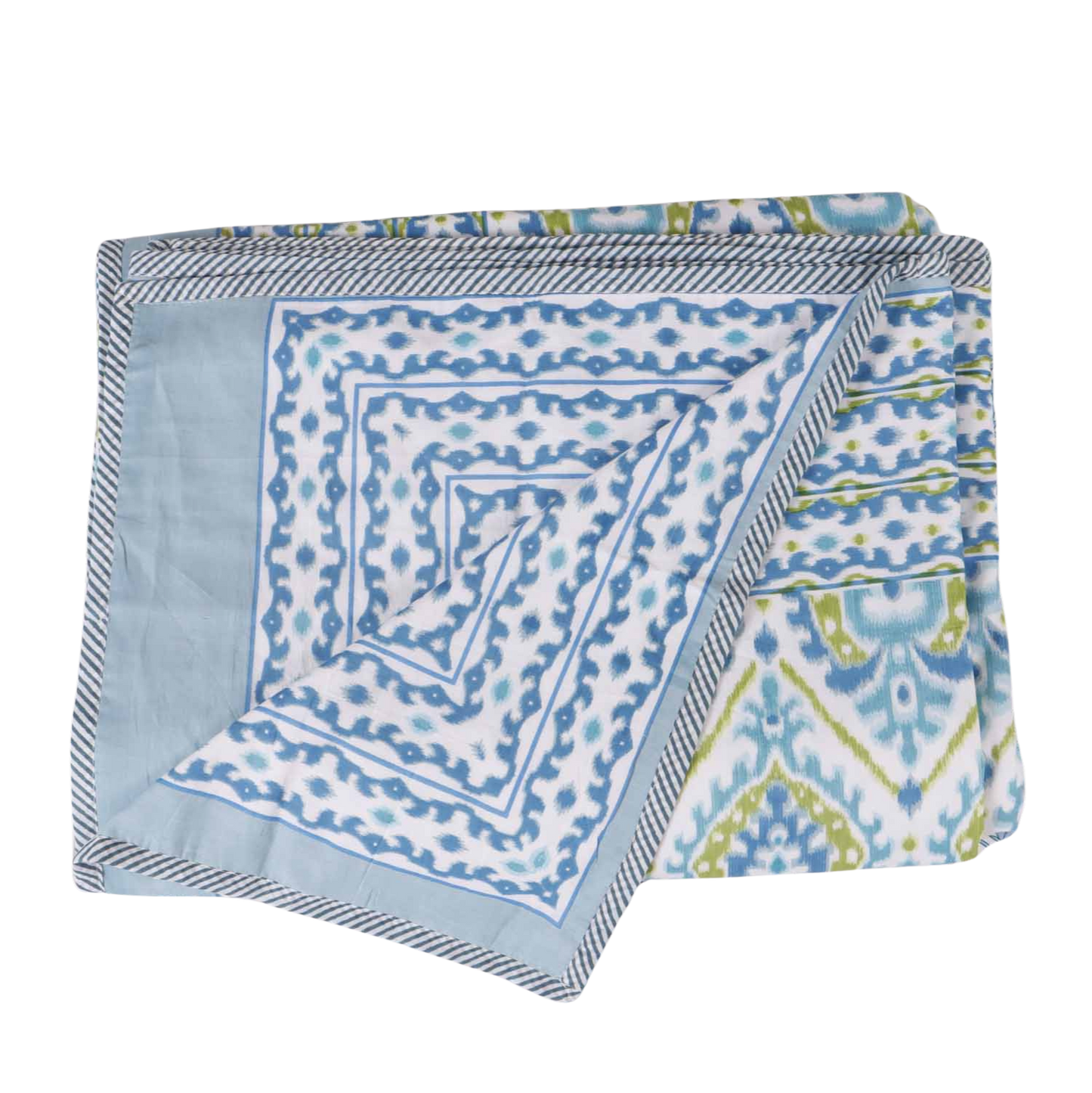 Double Bed Reversible Mul Dohar – Ikkat Blue