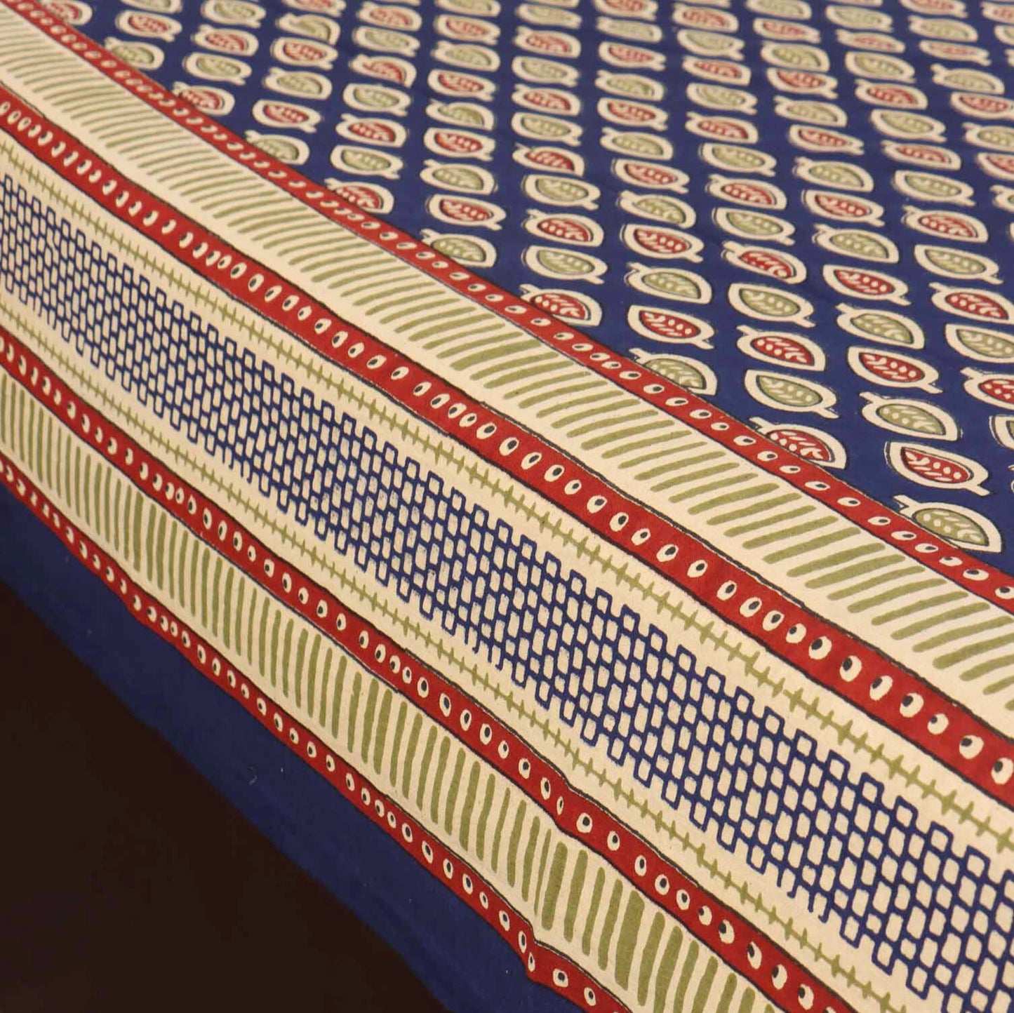 Kalamkari Patti Blue - Single Bed Bedsheet (60x90 Inches)