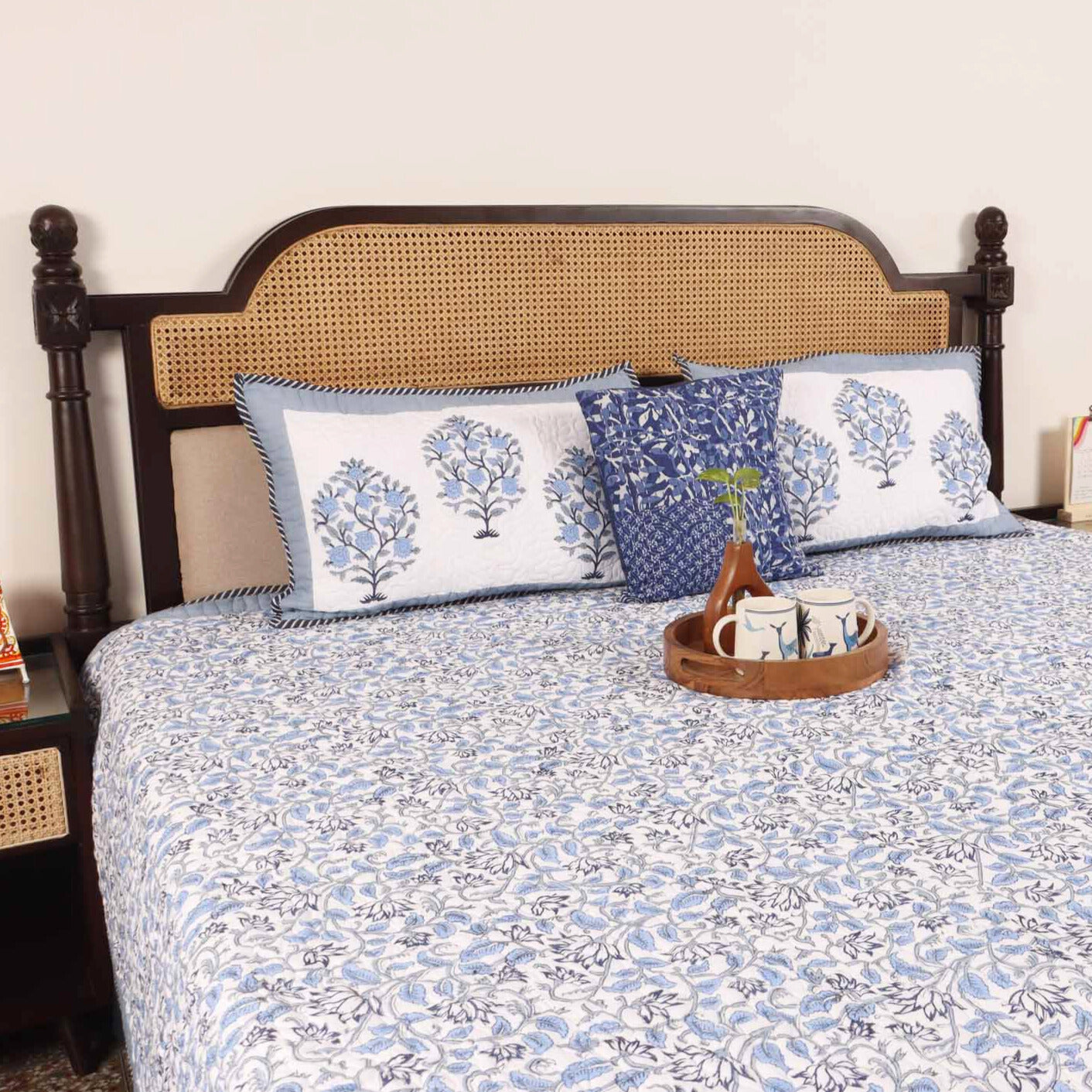 Nirmal - Quilted and Reversible Handblock Bedcover I Comforter