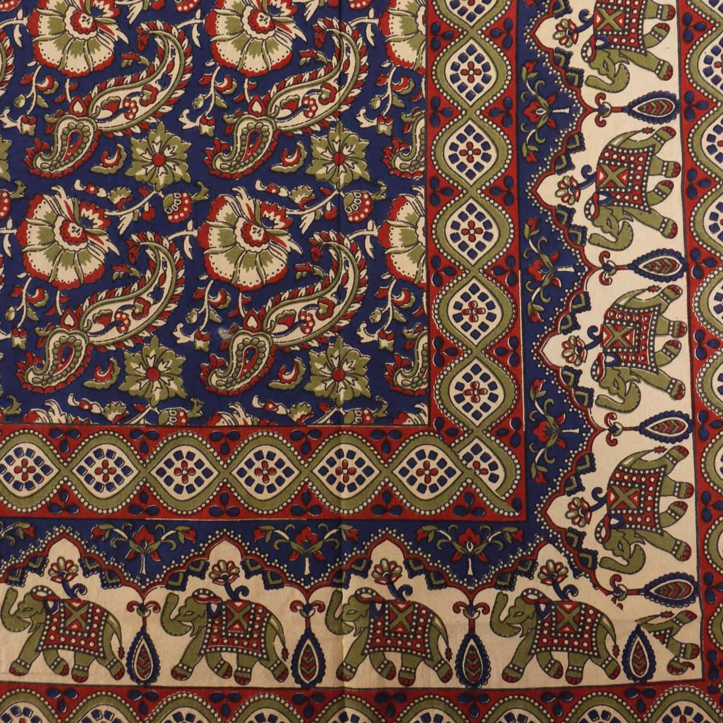 Kalamkari Booti Blue - Single Bed Bedsheet (60x90 Inches)