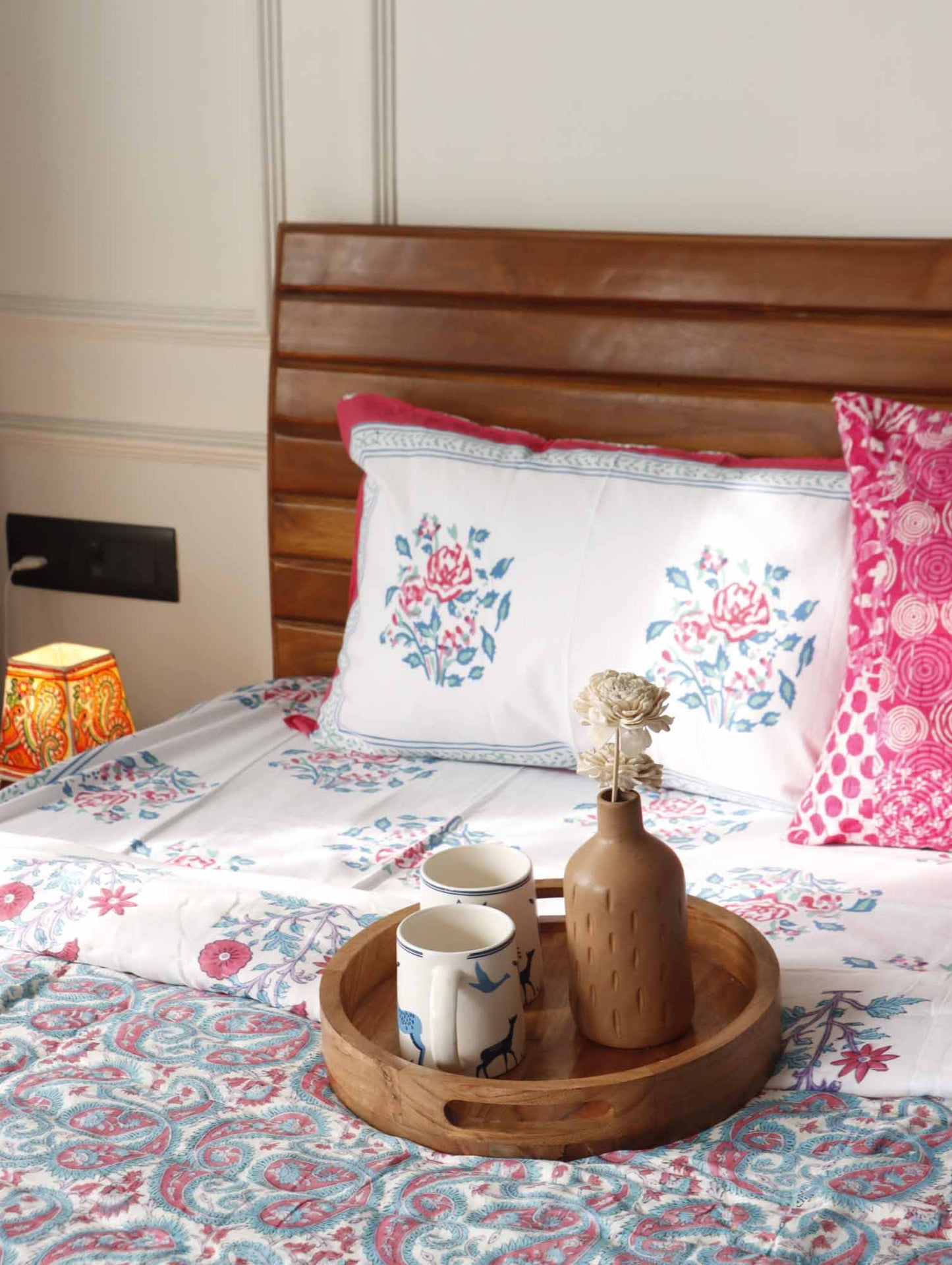 Pink Paisley  - Single Bed/ Double Bed Razai/ Comforter