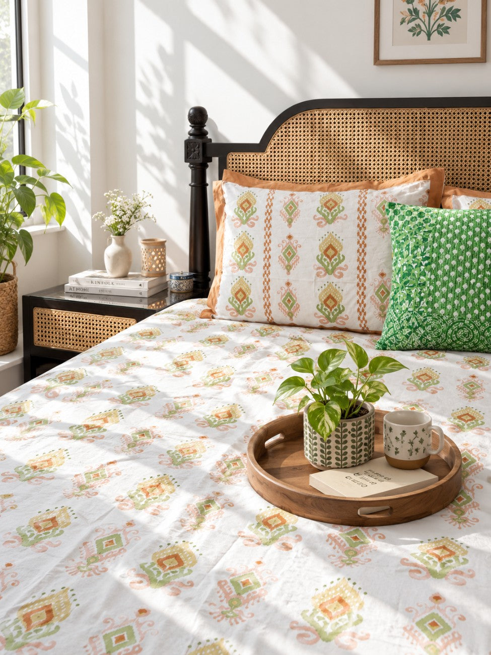 Aashiyana Orange – Flat I Fitted Bedsheet (108x108 Inches)