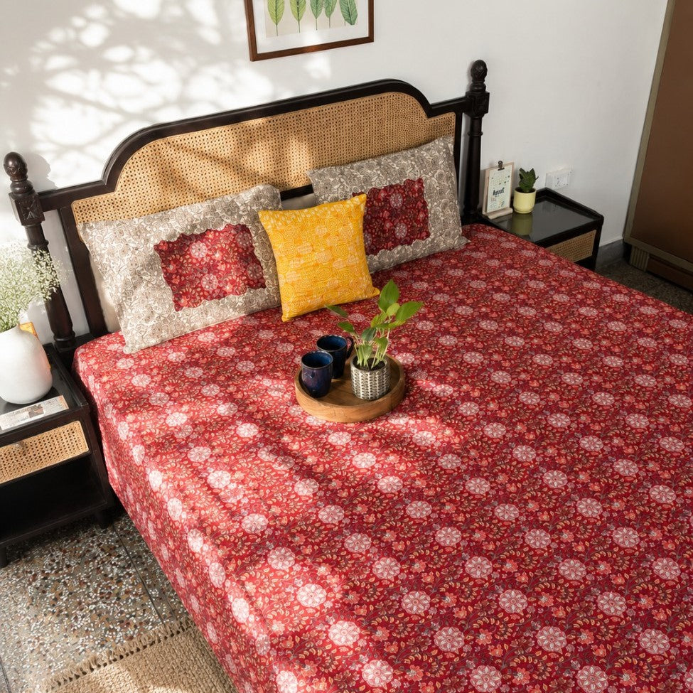 Chartlook Red – Flat I Fitted Bedsheet (108x108 Inches)