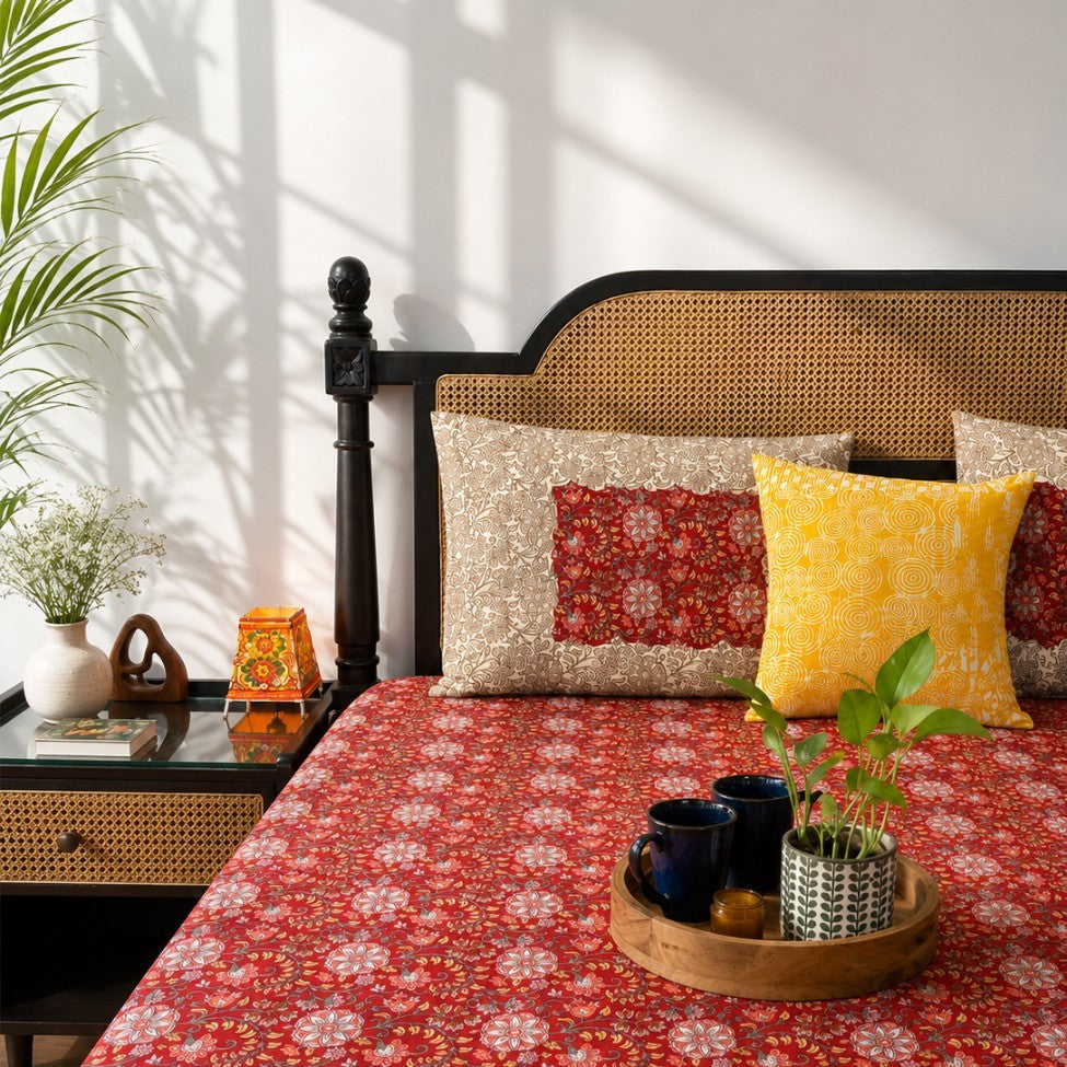 Chartlook Red – Flat I Fitted Bedsheet (108x108 Inches)
