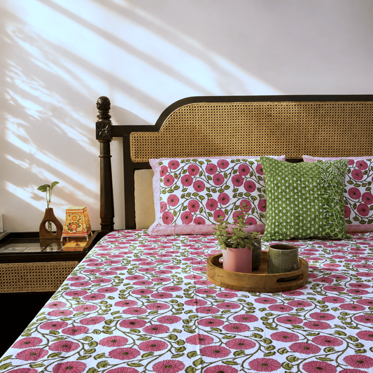 Gulnaar - Handblock Bedsheet (90 x 108 inches)