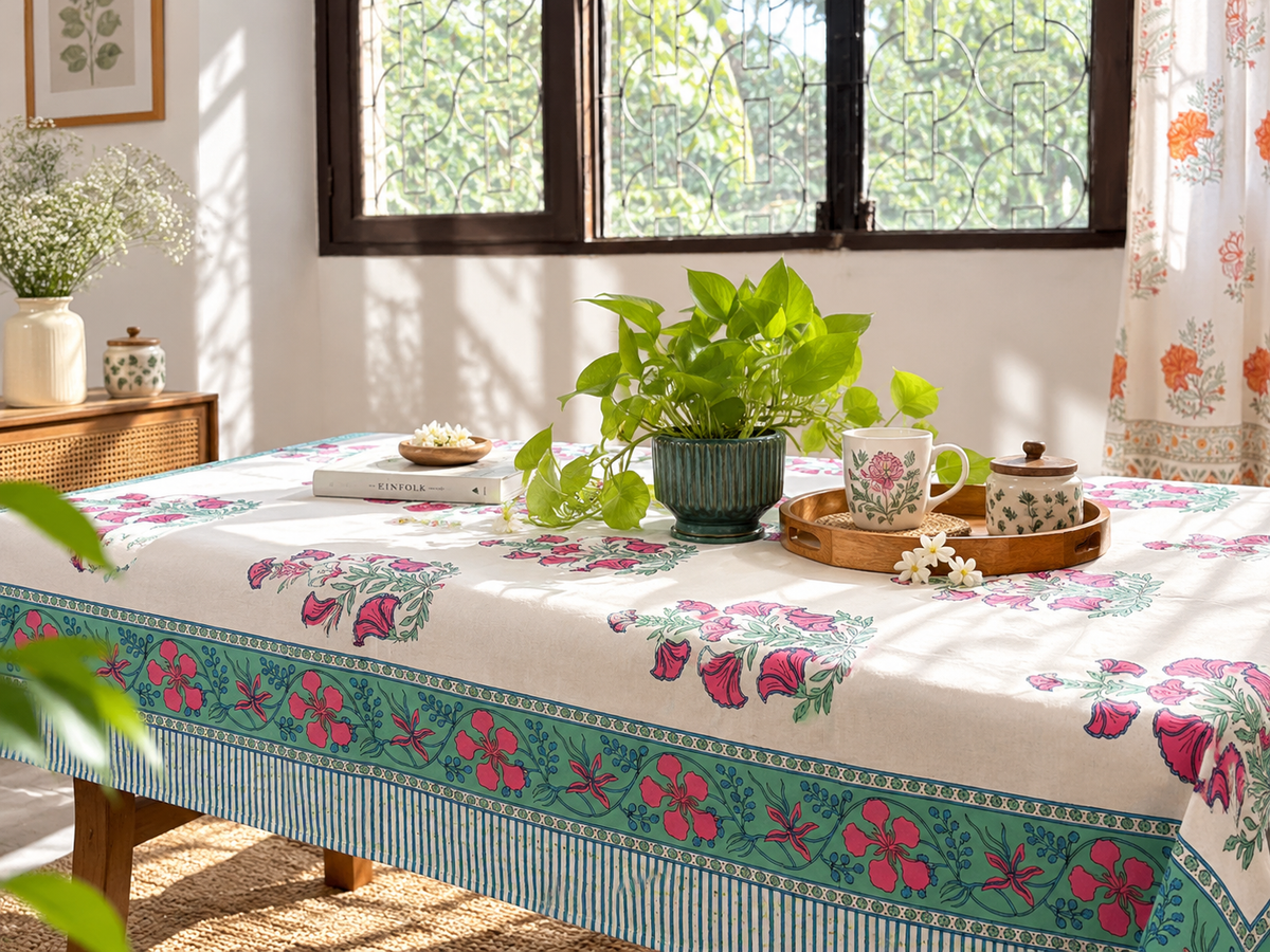 Pankhudi - Hand Block Printed Center Table Cover