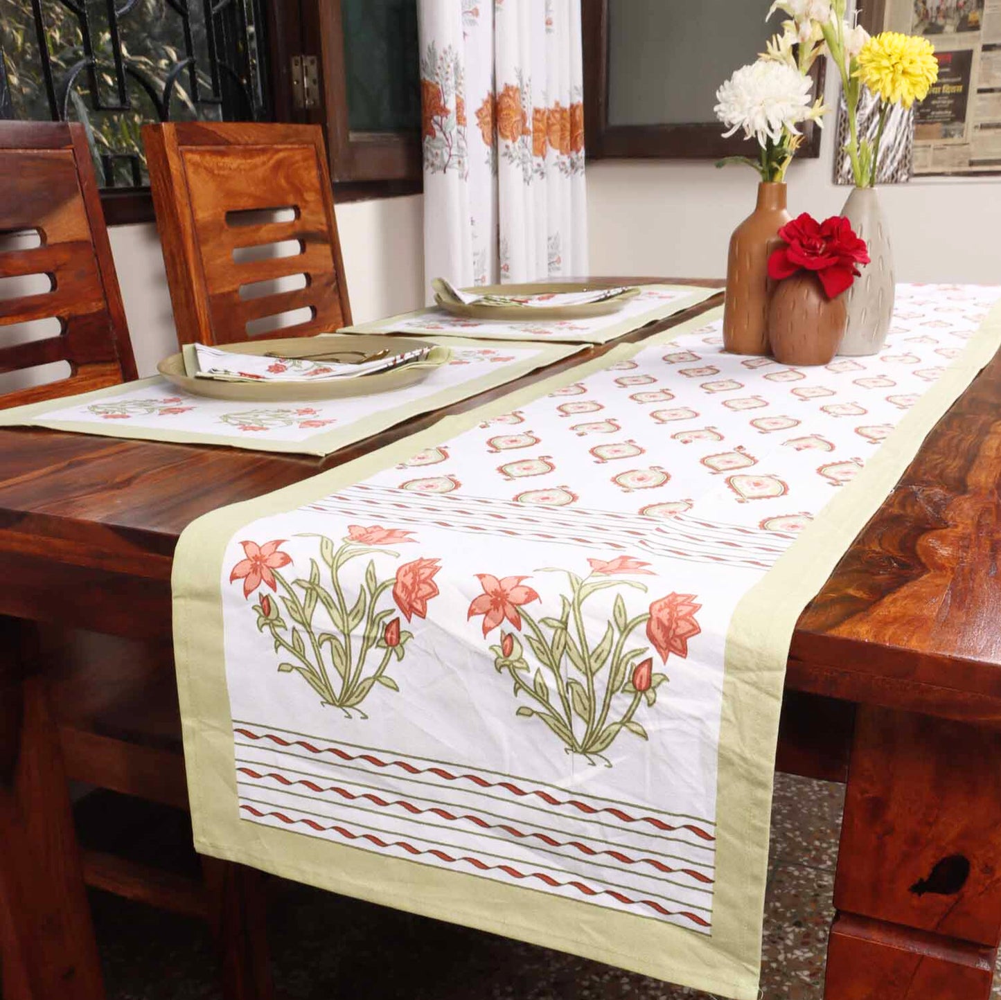 Shalimar Green - Table Runner, Table Mats and Napkins