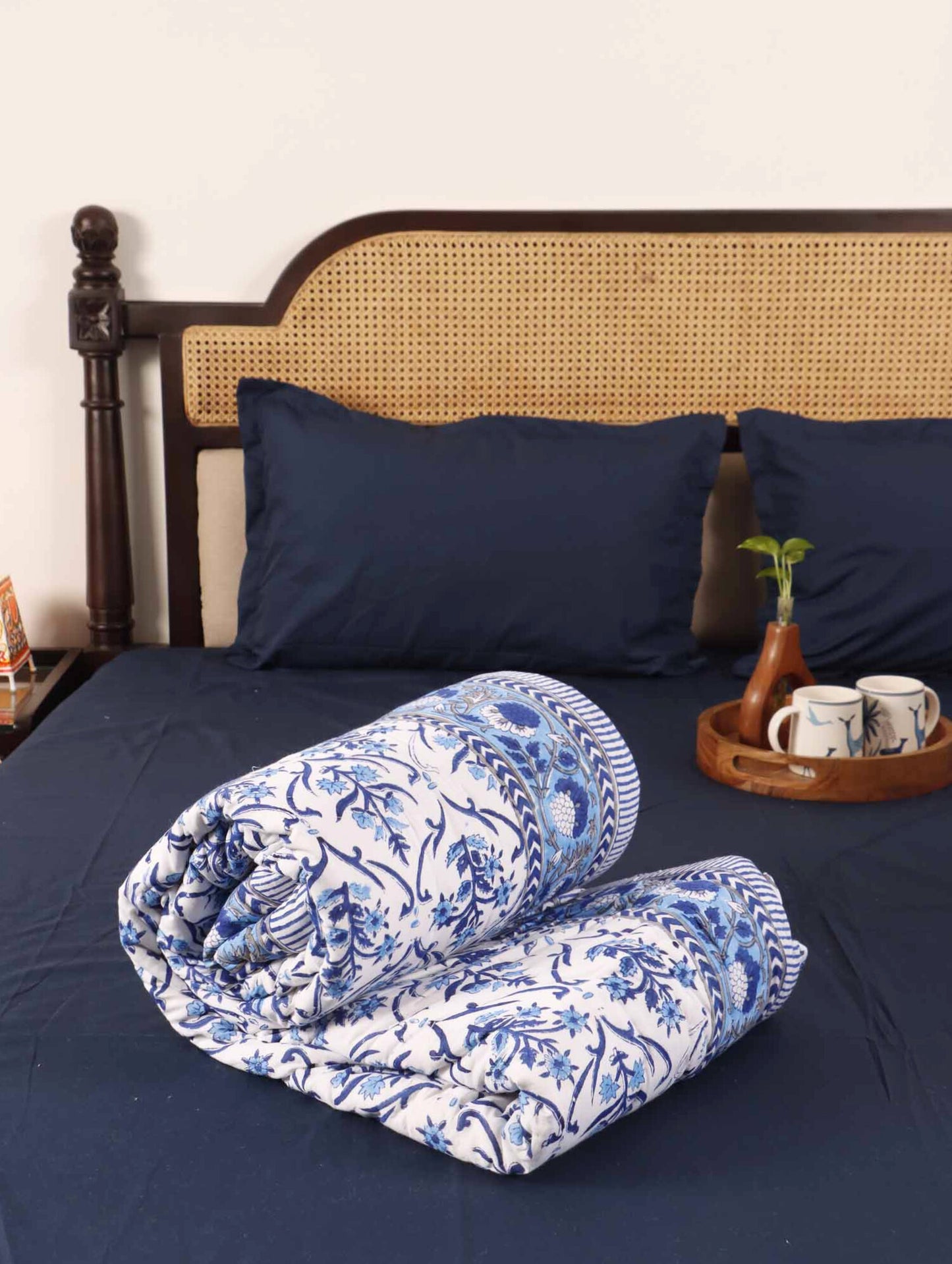 Auli - Handblock Single Bed Quilt