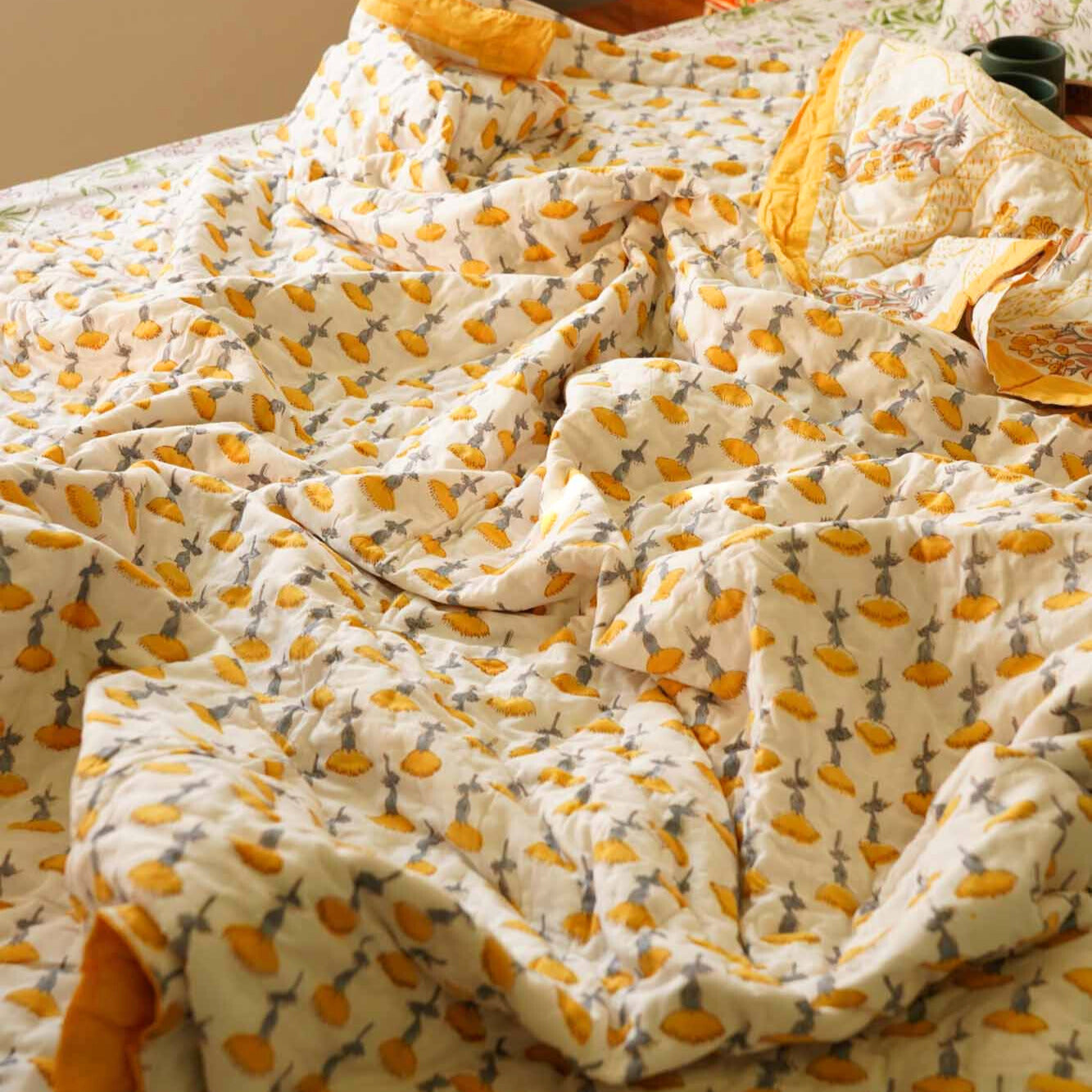 Yellow blossom  - Single Bed Razai/ Comforter