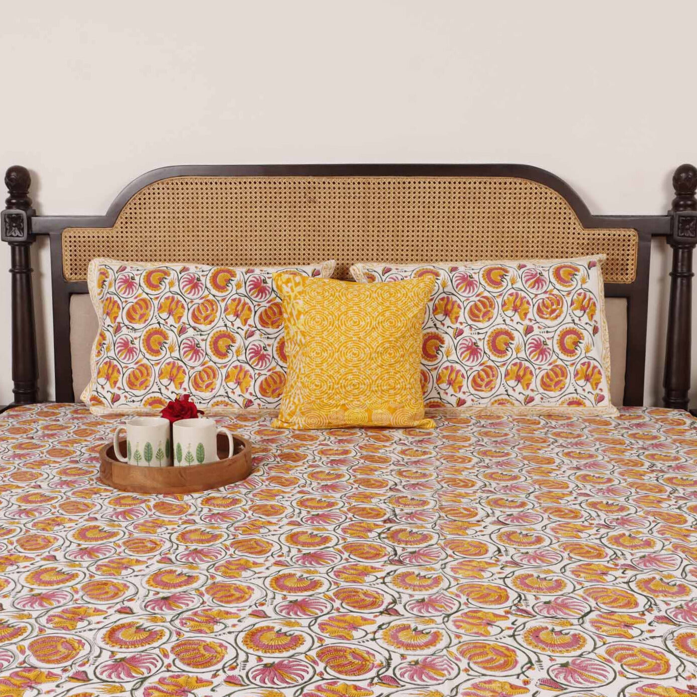 Surajmukhi  - Handblock Bedsheet (108x108 Inches)