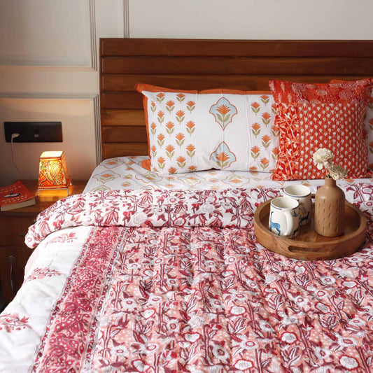 Starry Nights Red  - Single Bed/ Double Bed Razai/ Comforter