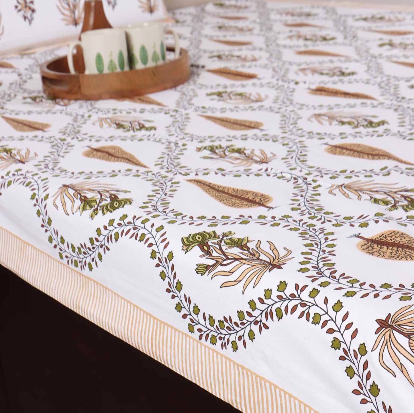 Khushamadeed Brown - Single Bed Bedsheet (60x90 Inches)