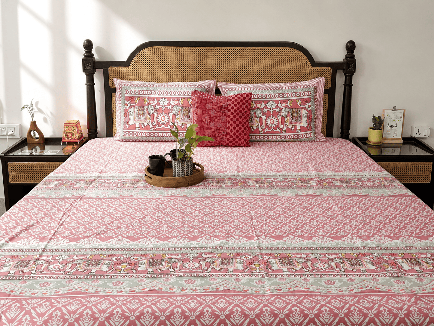 Matang Pink - Flat I Fitted Bedsheet (108x108 Inches)