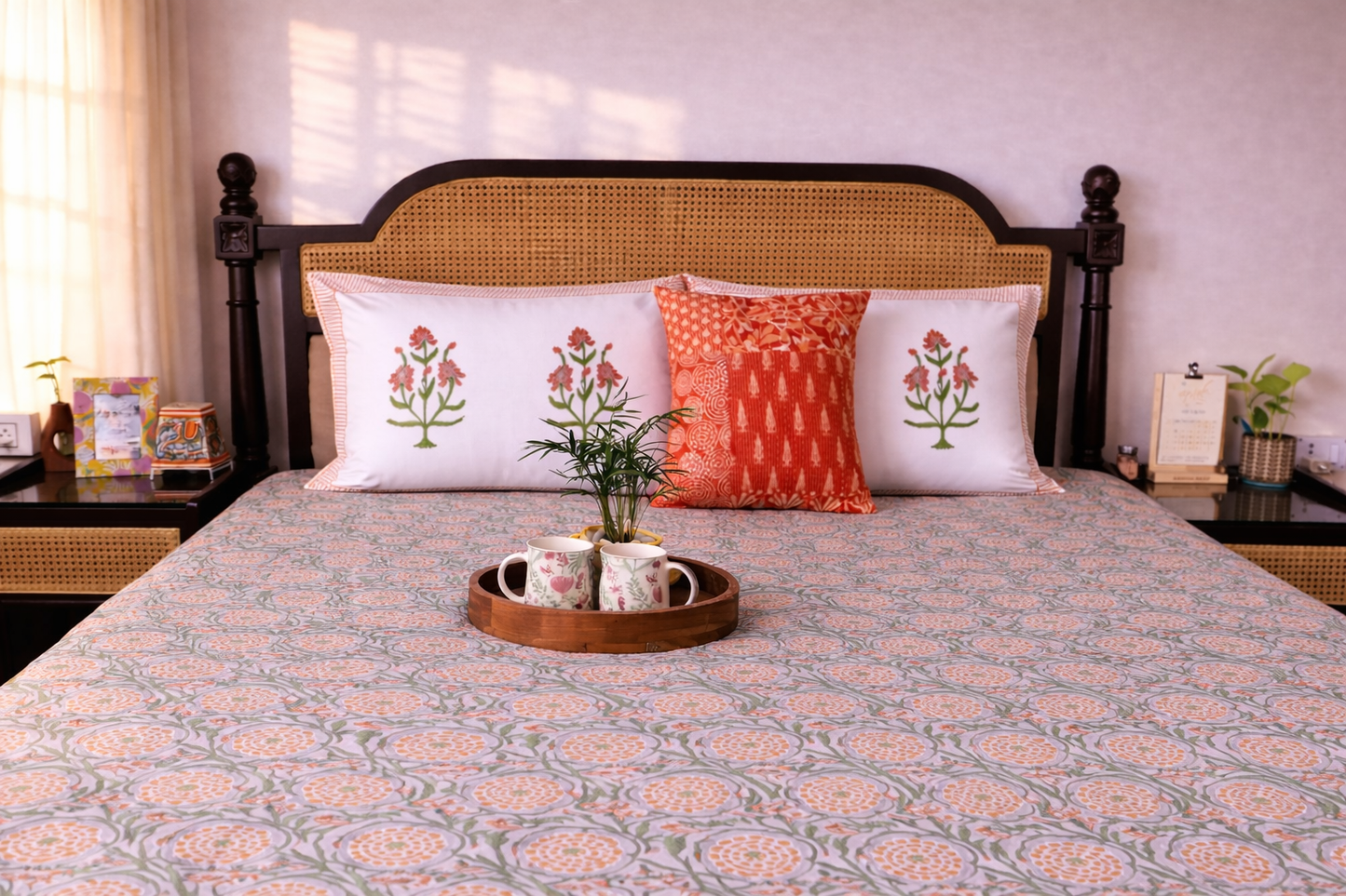 Samriddhi - Hand block Bedsheet (108x108 Inches)