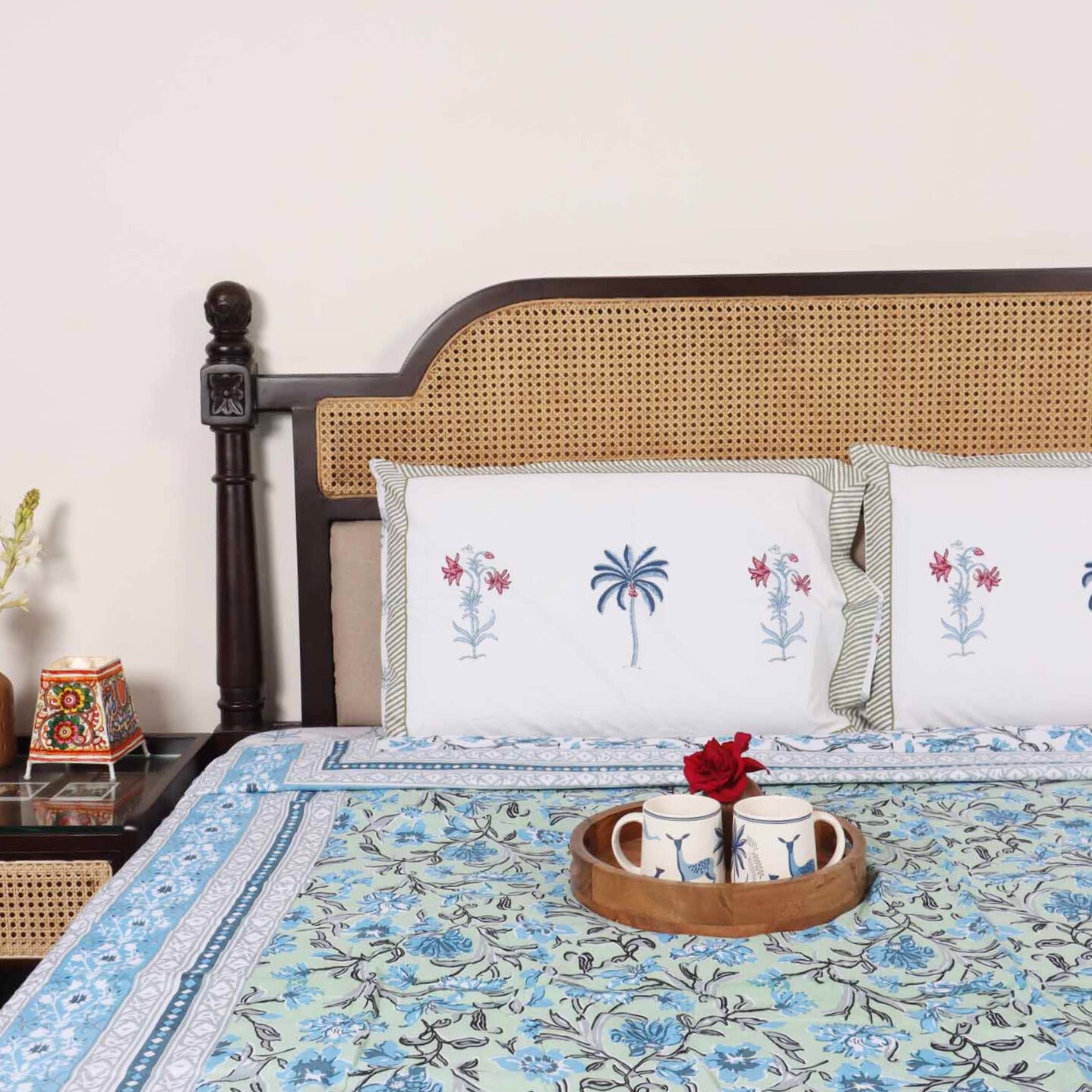 Double Bed Reversible Mul Dohar – Piku Blue