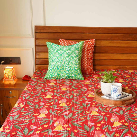 Laal - Kantha Bedcover