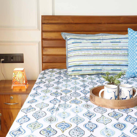 Candy Blue - Flat I Fitted Bedsheet (108x108 Inches)