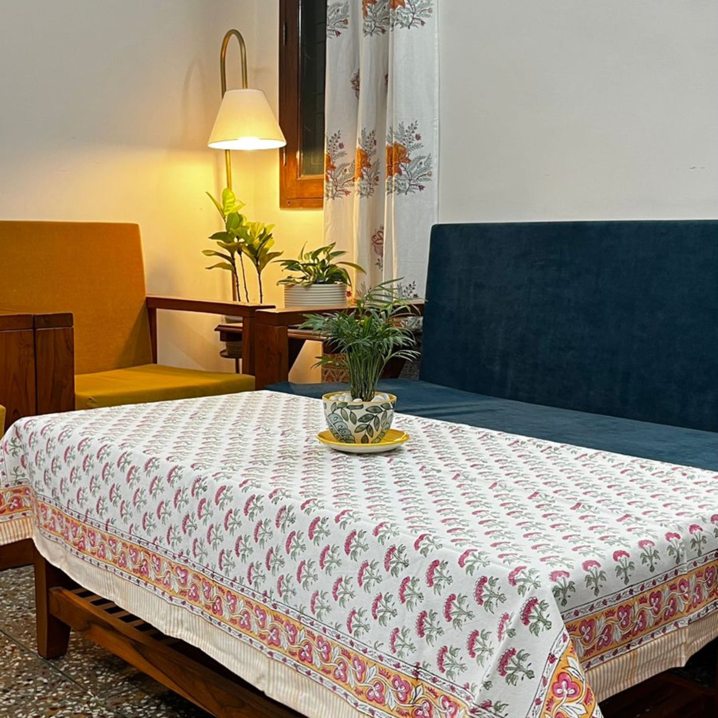 Pankhudi - Hand Block Printed Center Table Cover
